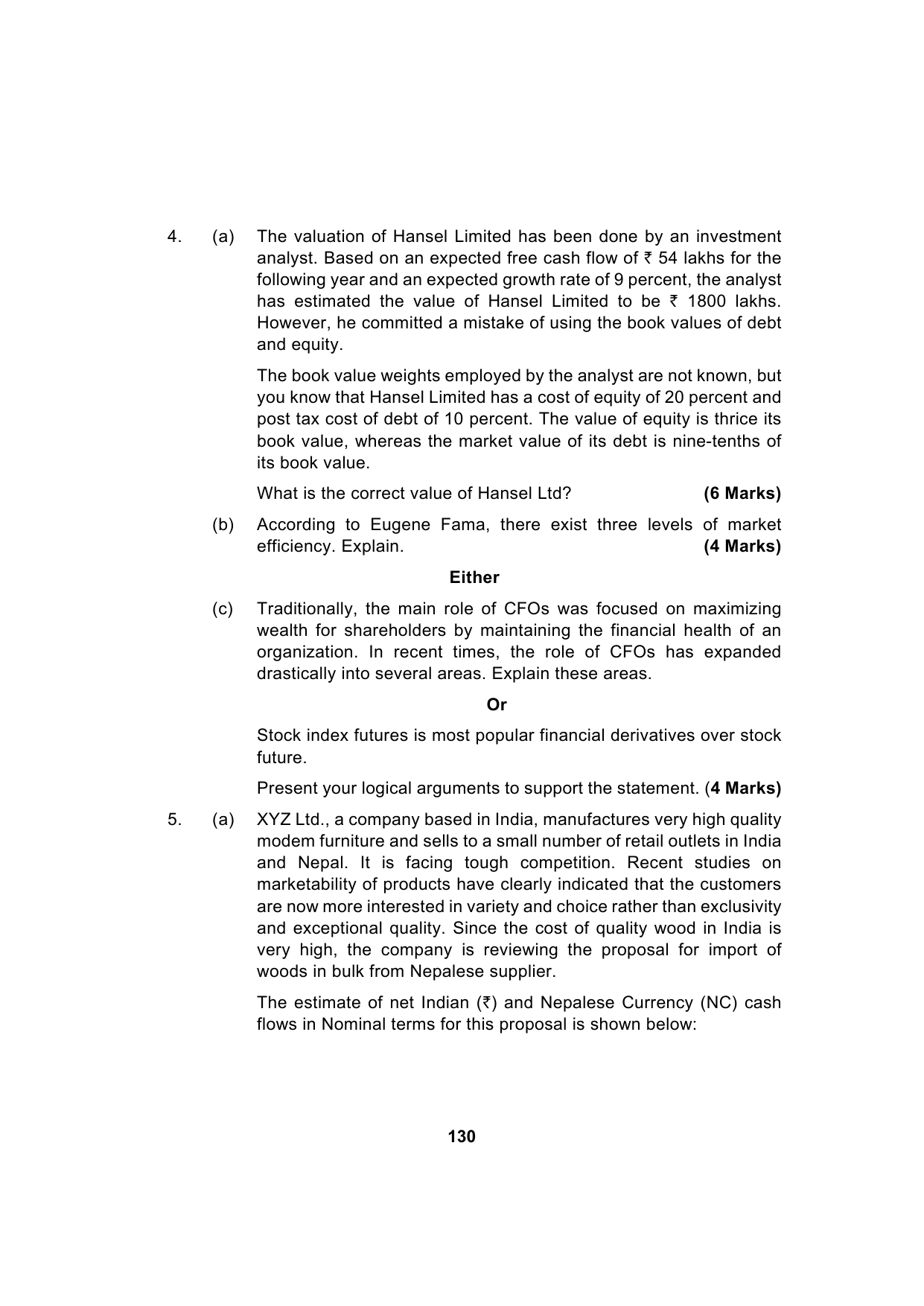 Paper 2: Advanced Financial Management — Model Test Paper 3, question page 8