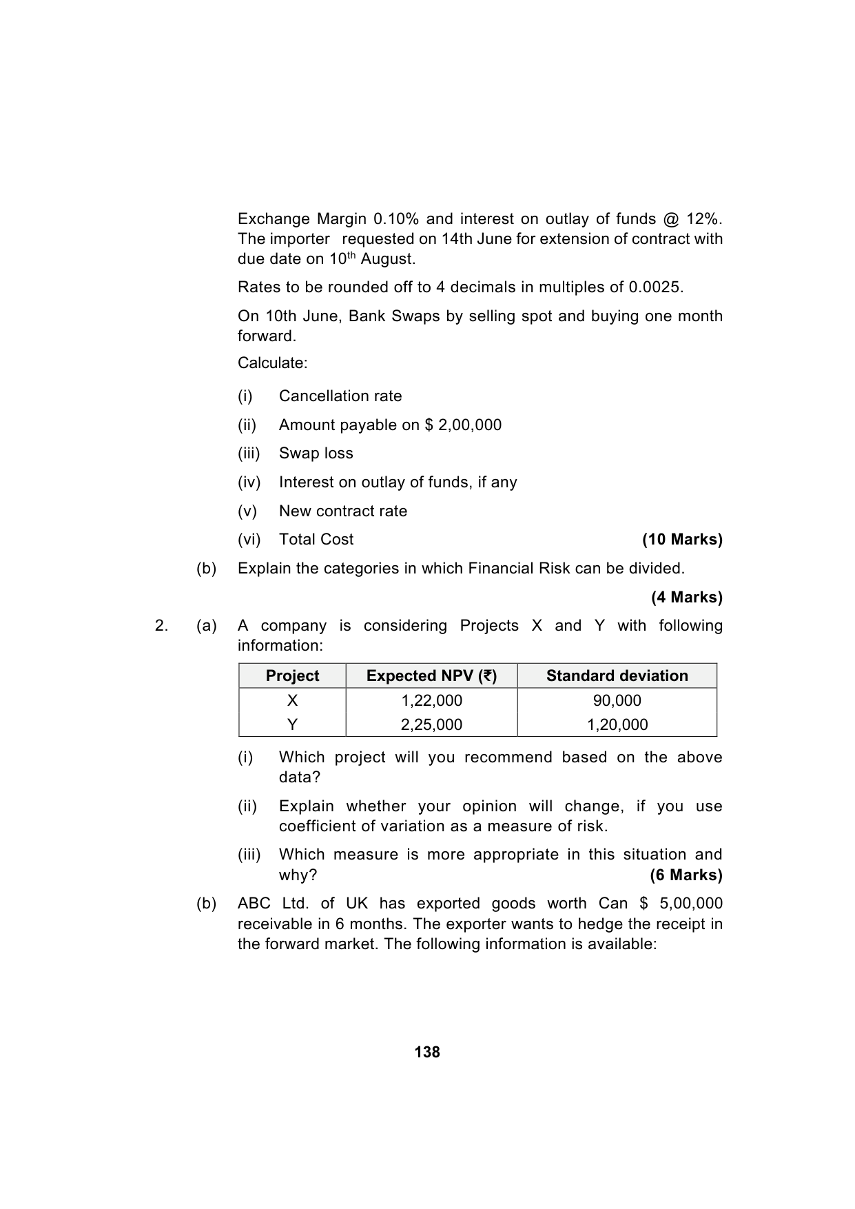 Paper 2: Advanced Financial Management — Model Test Paper 4, question page 6