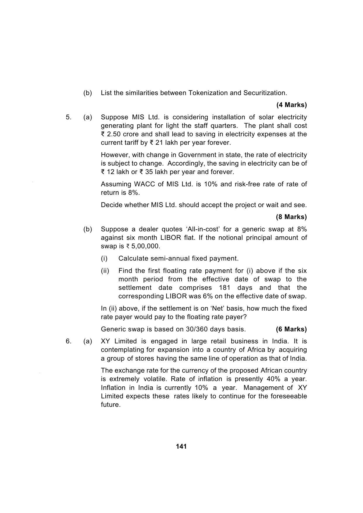 Paper 2: Advanced Financial Management — Model Test Paper 4, question page 9