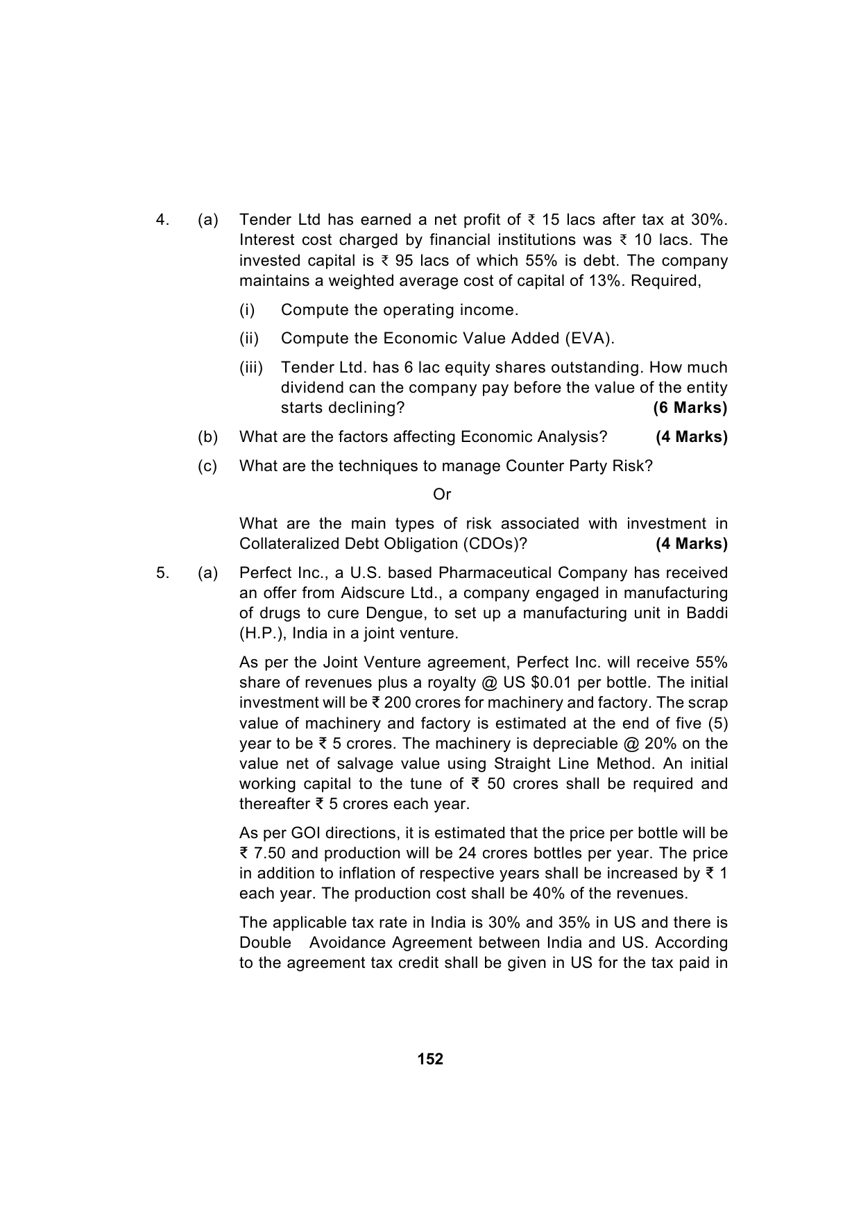 Paper 2: Advanced Financial Management — Model Test Paper 5, question page 9