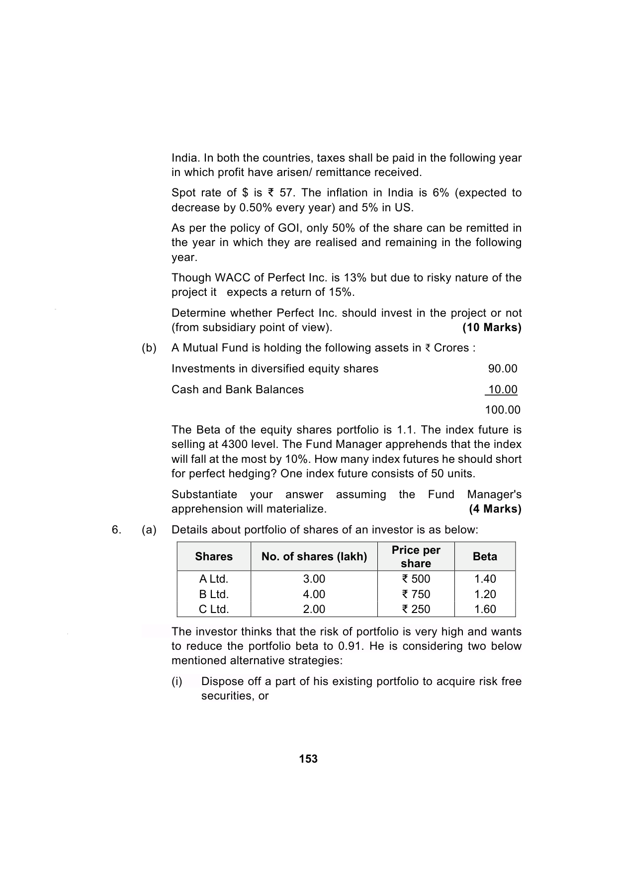 Paper 2: Advanced Financial Management — Model Test Paper 5, question page 10