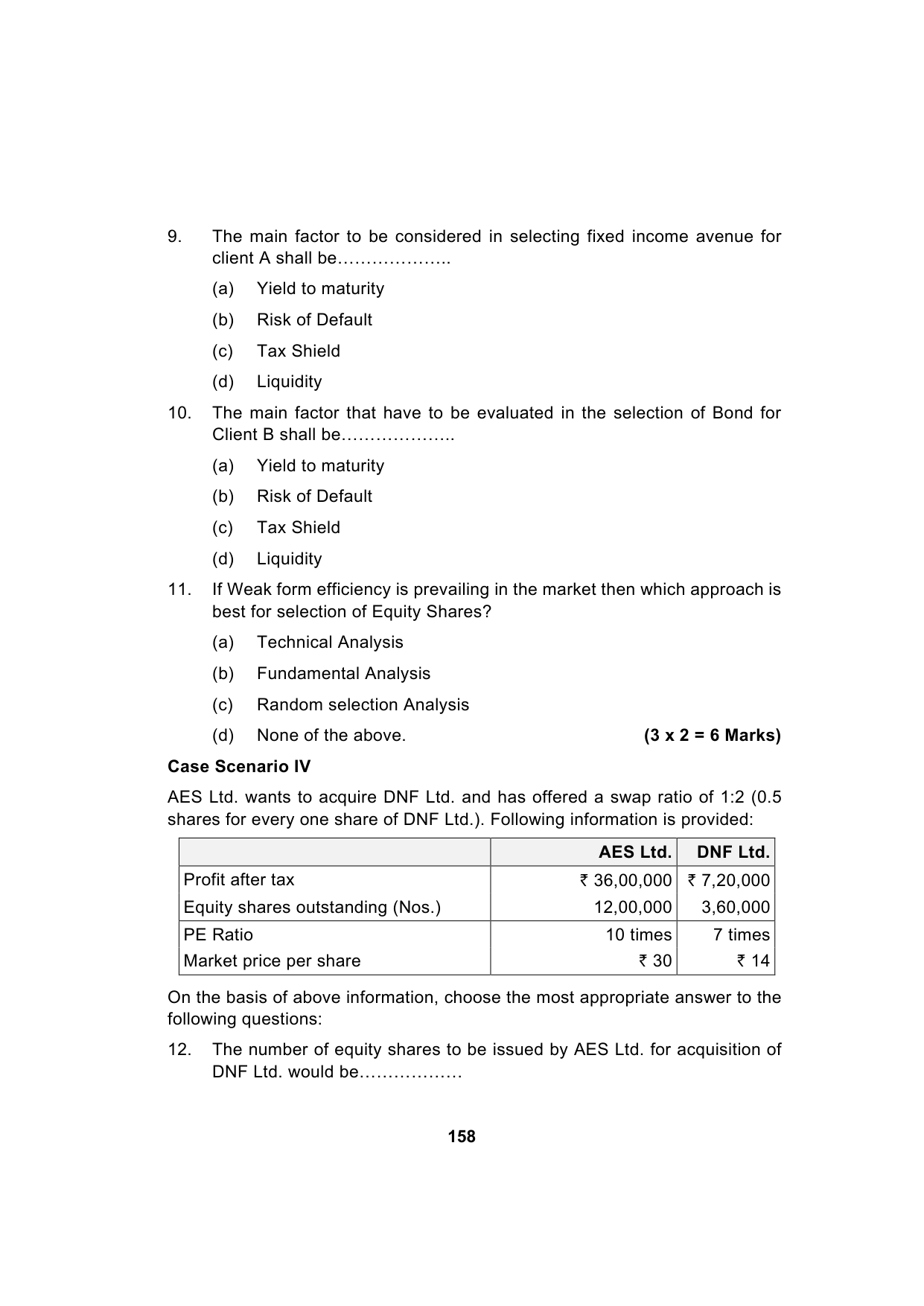 Paper 2: Advanced Financial Management — Model Test Paper 6, question page 4