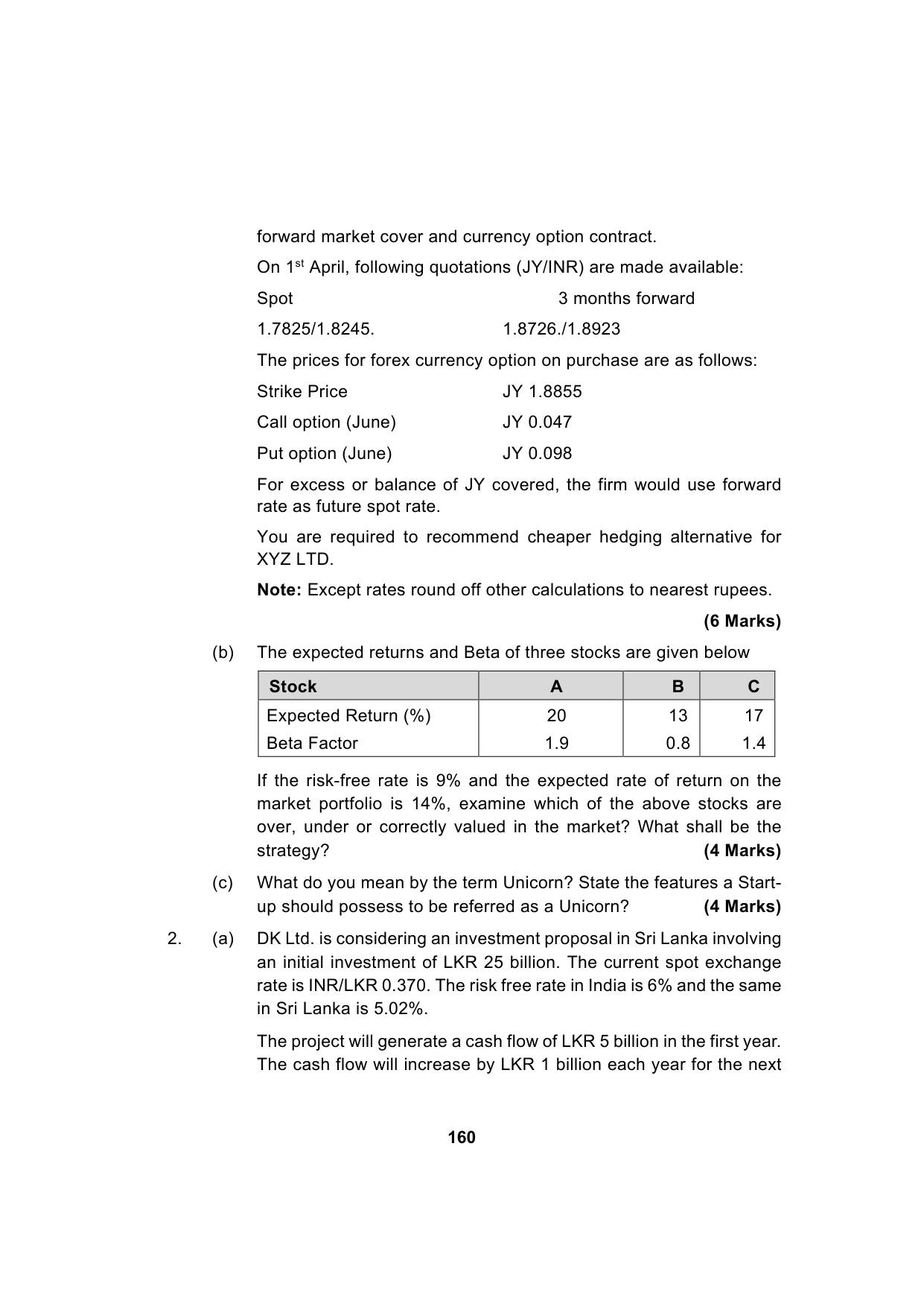 Paper 2: Advanced Financial Management — Model Test Paper 6, question page 6
