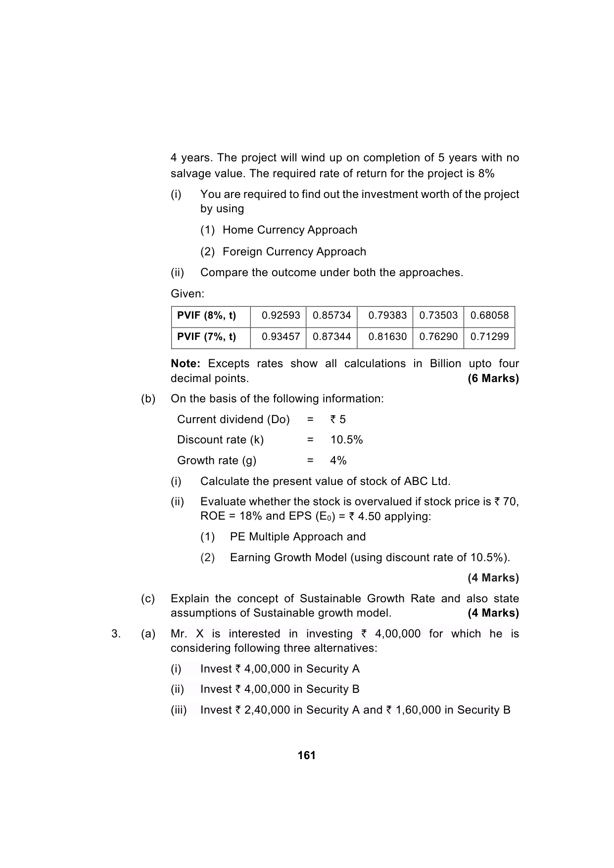 Paper 2: Advanced Financial Management — Model Test Paper 6, question page 7
