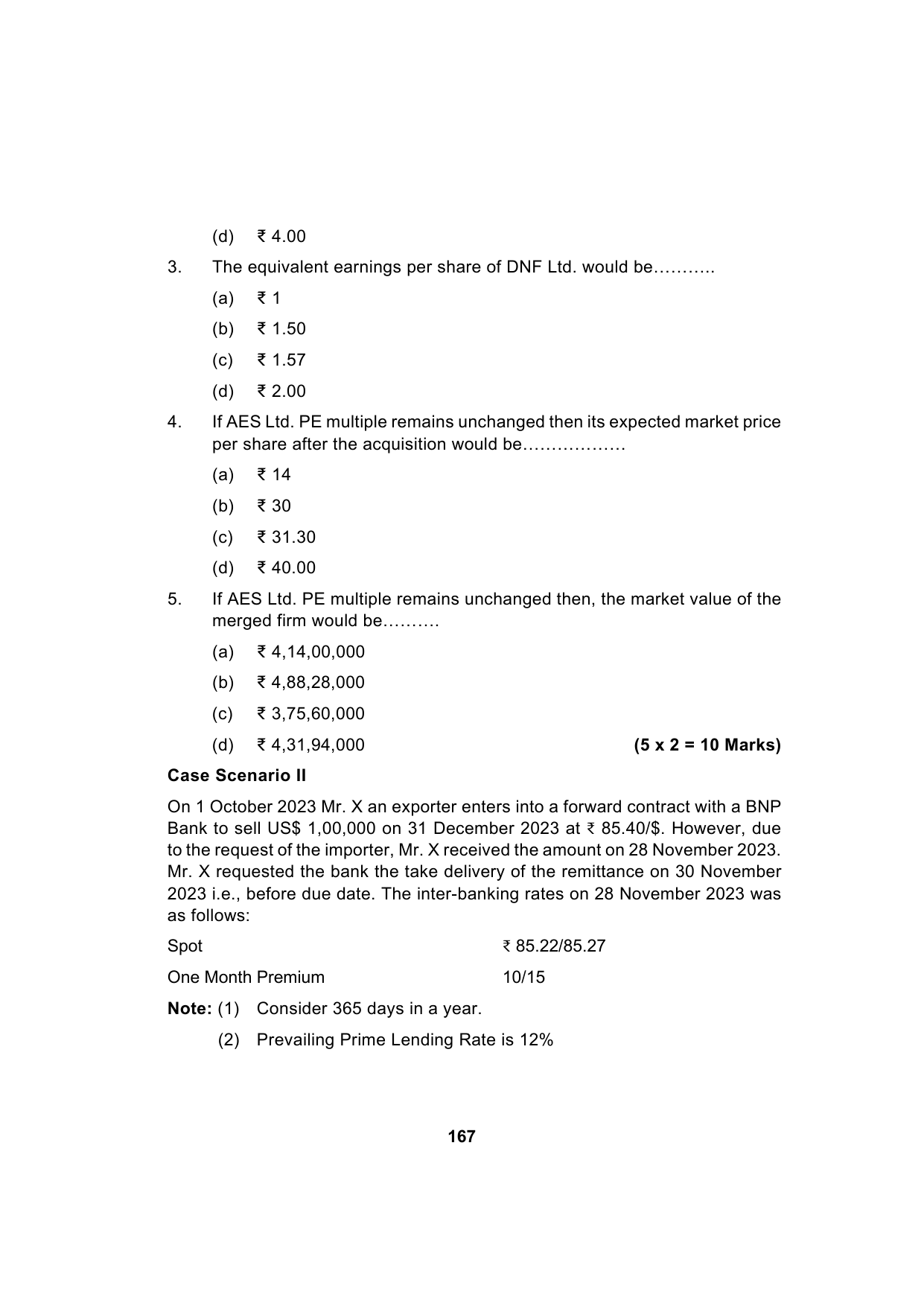 Paper 2: Advanced Financial Management — Model Test Paper 7, question page 2