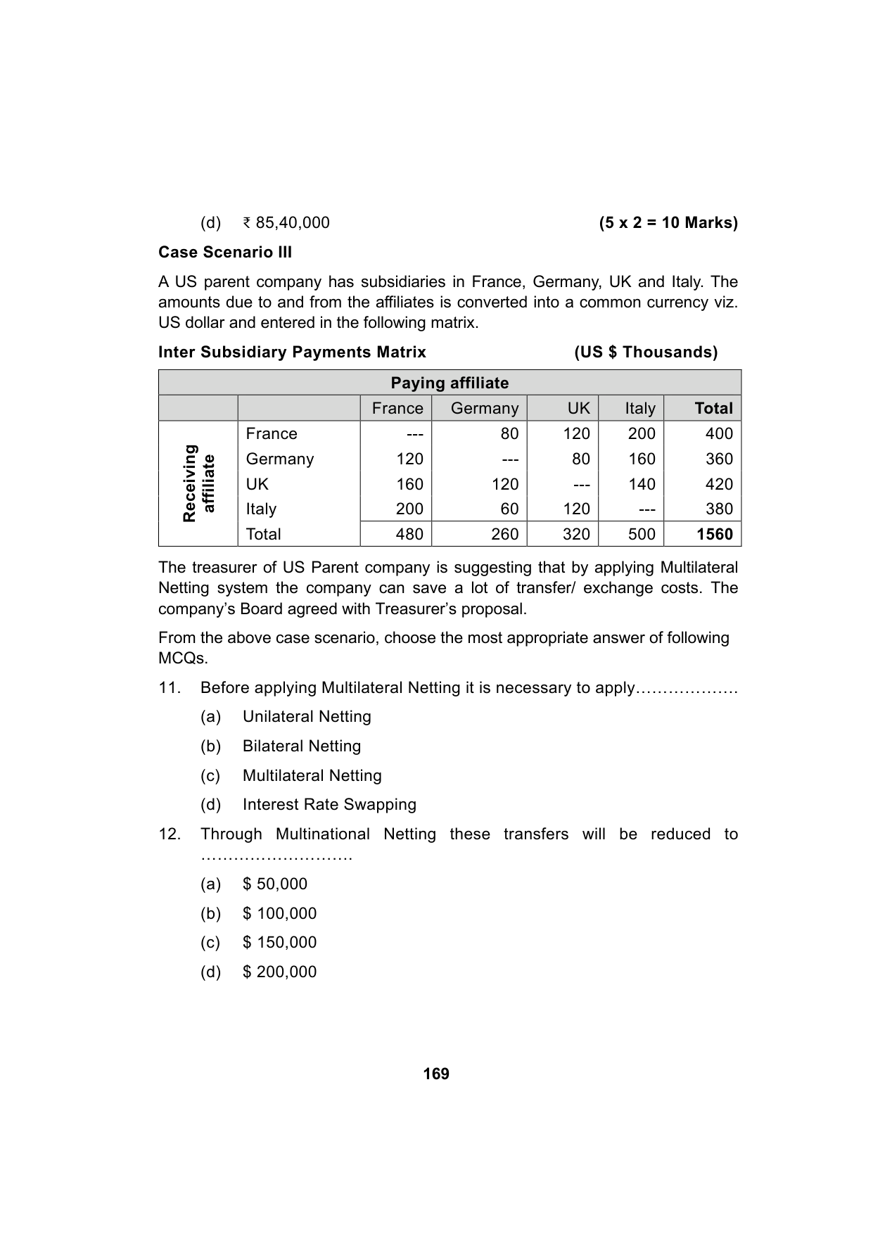 Paper 2: Advanced Financial Management — Model Test Paper 7, question page 4