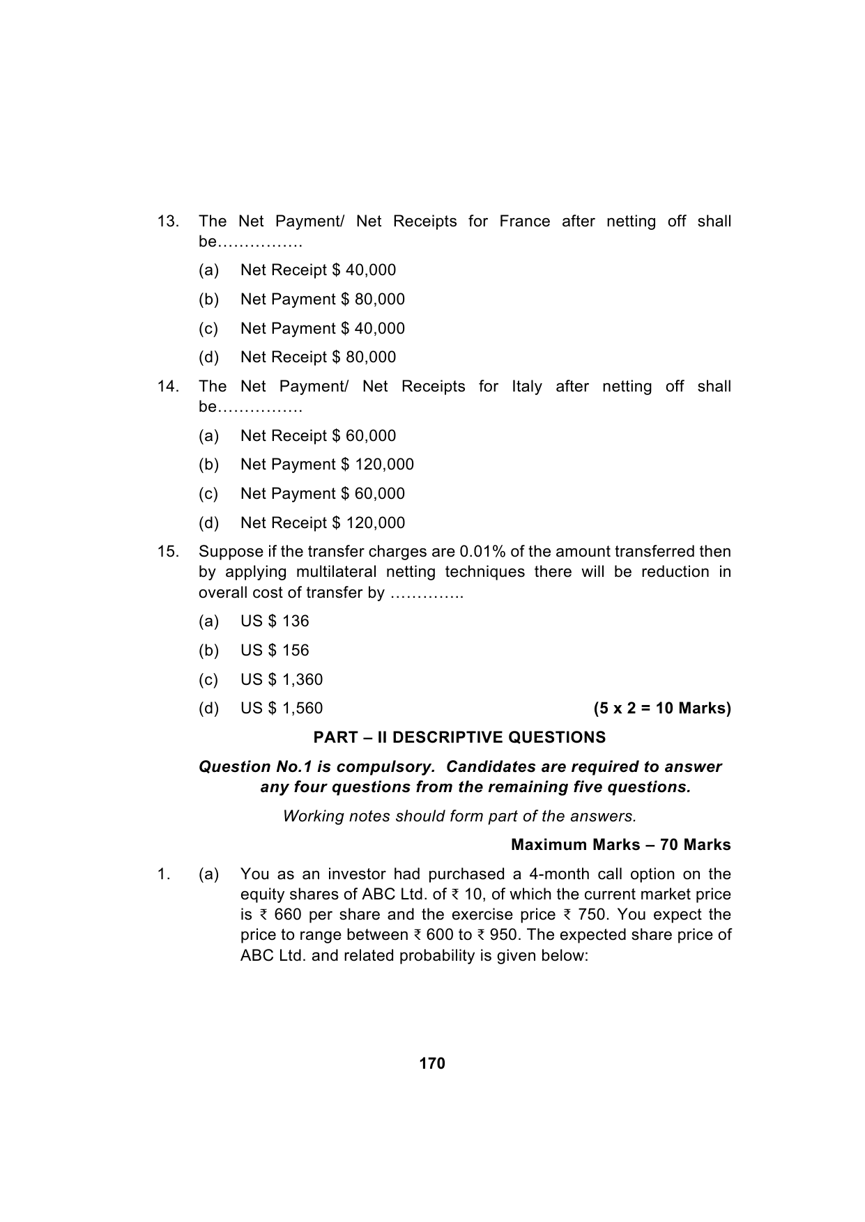 Paper 2: Advanced Financial Management — Model Test Paper 7, question page 5
