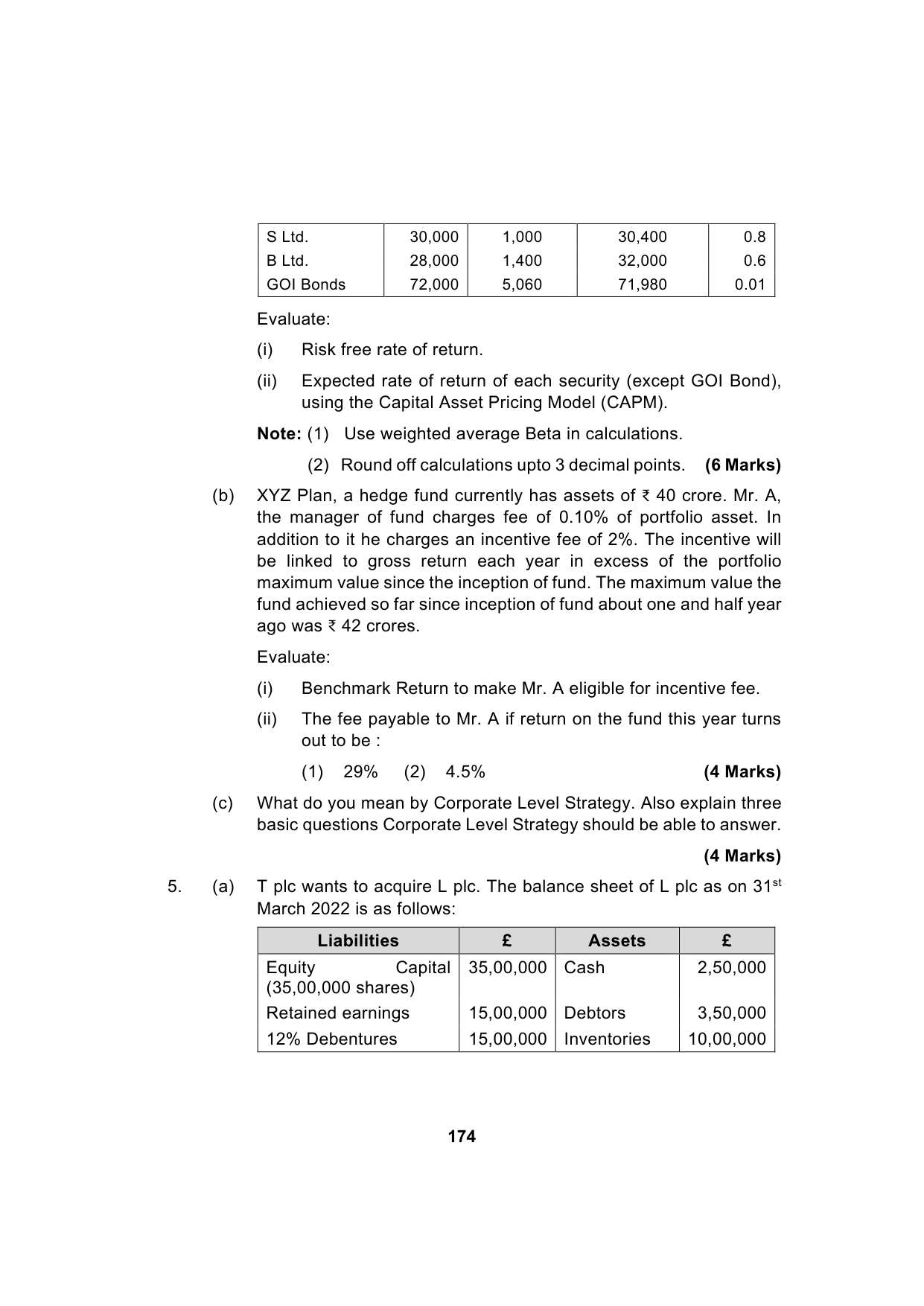 Paper 2: Advanced Financial Management — Model Test Paper 7, question page 9