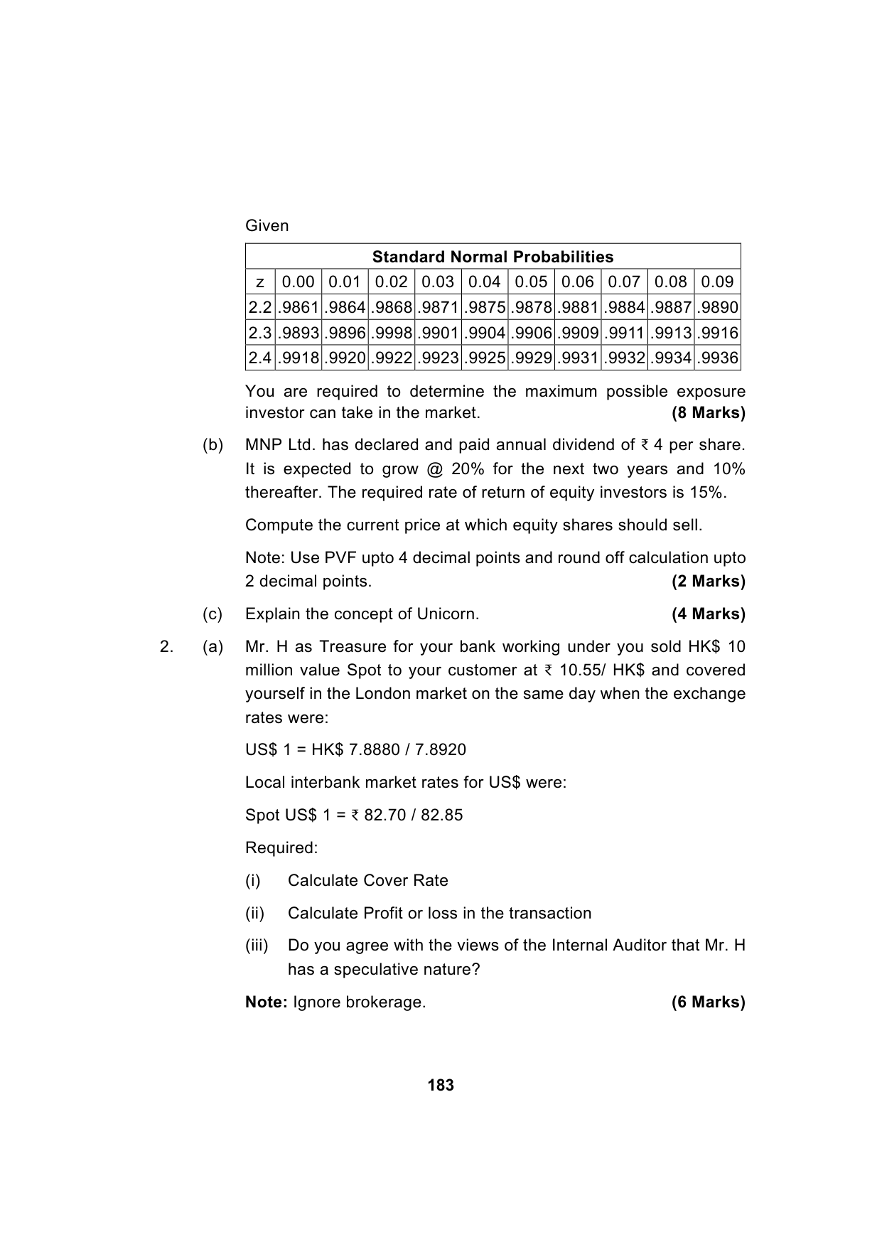 Paper 2: Advanced Financial Management — Model Test Paper 8, question page 6
