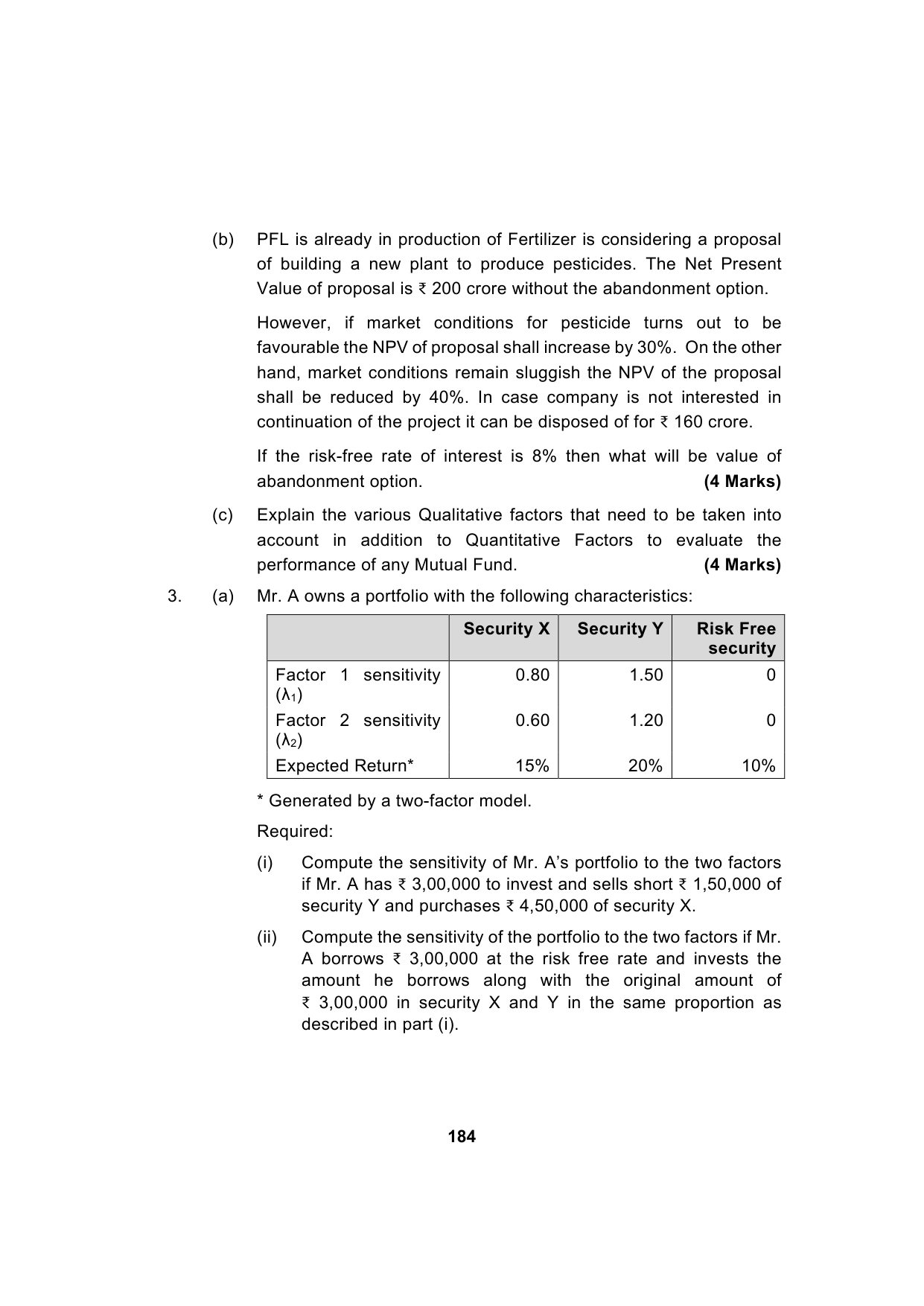 Paper 2: Advanced Financial Management — Model Test Paper 8, question page 7
