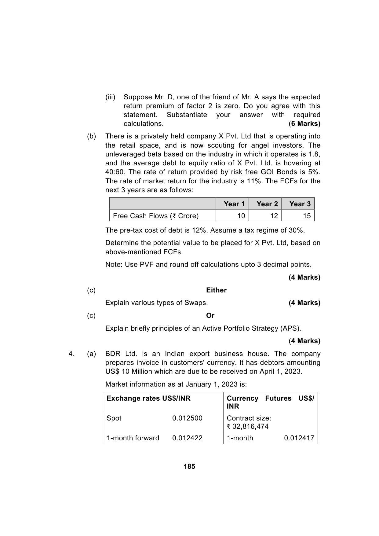 Paper 2: Advanced Financial Management — Model Test Paper 8, question page 8