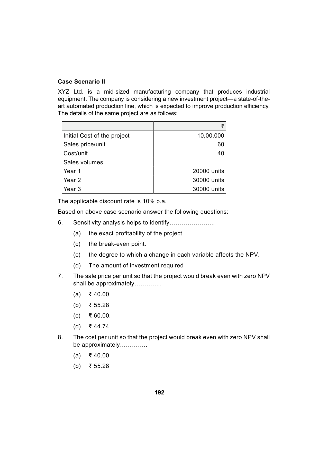 Paper 2: Advanced Financial Management — Model Test Paper 9, question page 3