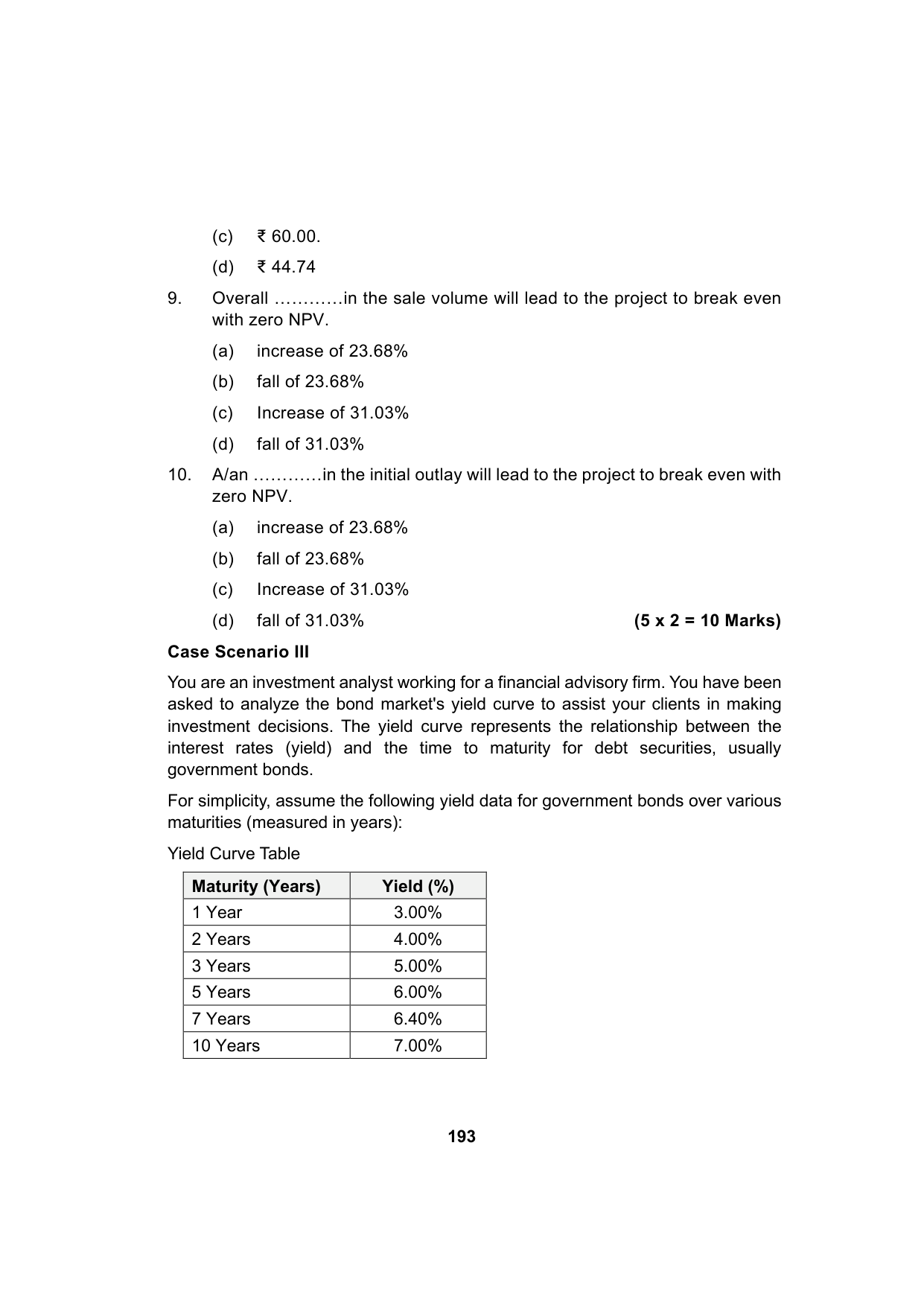 Paper 2: Advanced Financial Management — Model Test Paper 9, question page 4