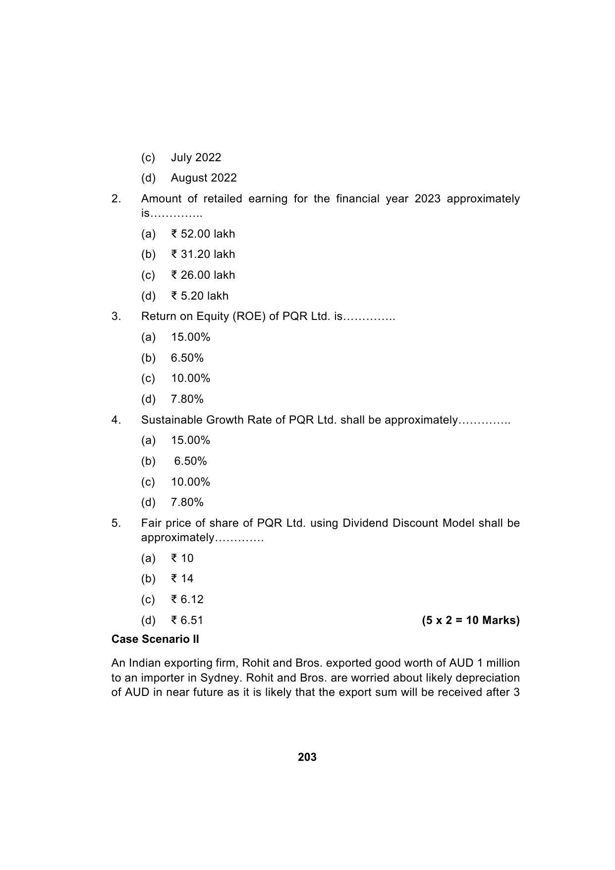 Paper 2: Advanced Financial Management — Model Test Paper 10, question page 2