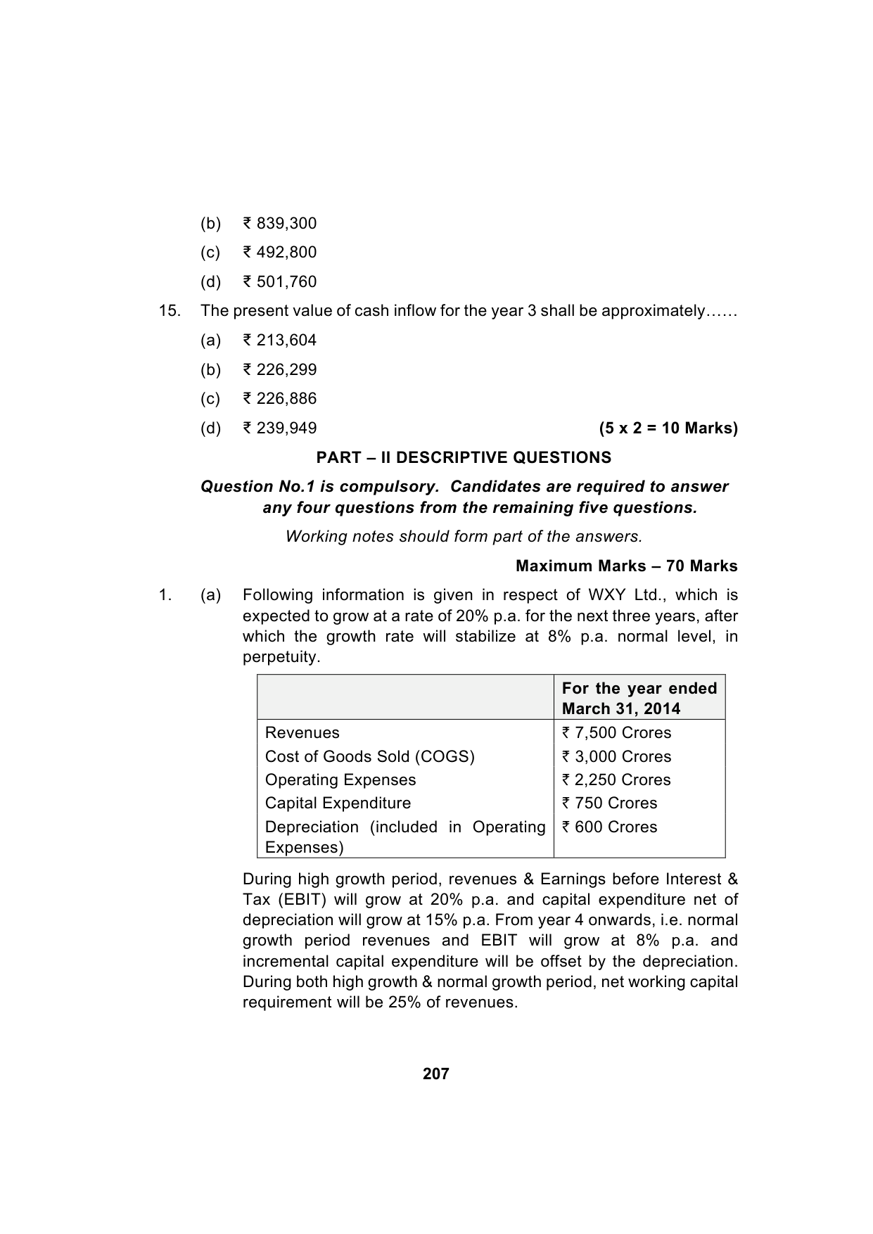 Paper 2: Advanced Financial Management — Model Test Paper 10, question page 6