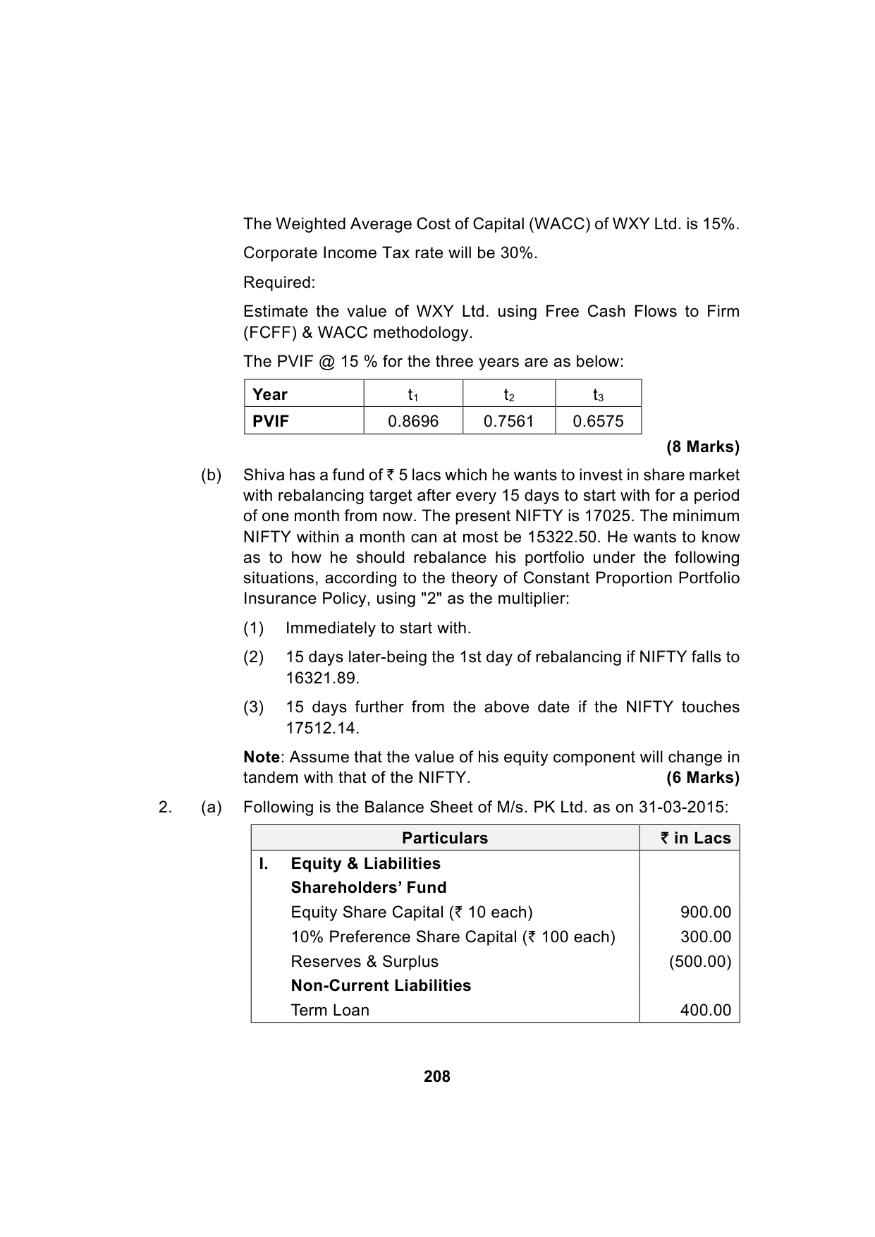 Paper 2: Advanced Financial Management — Model Test Paper 10, question page 7