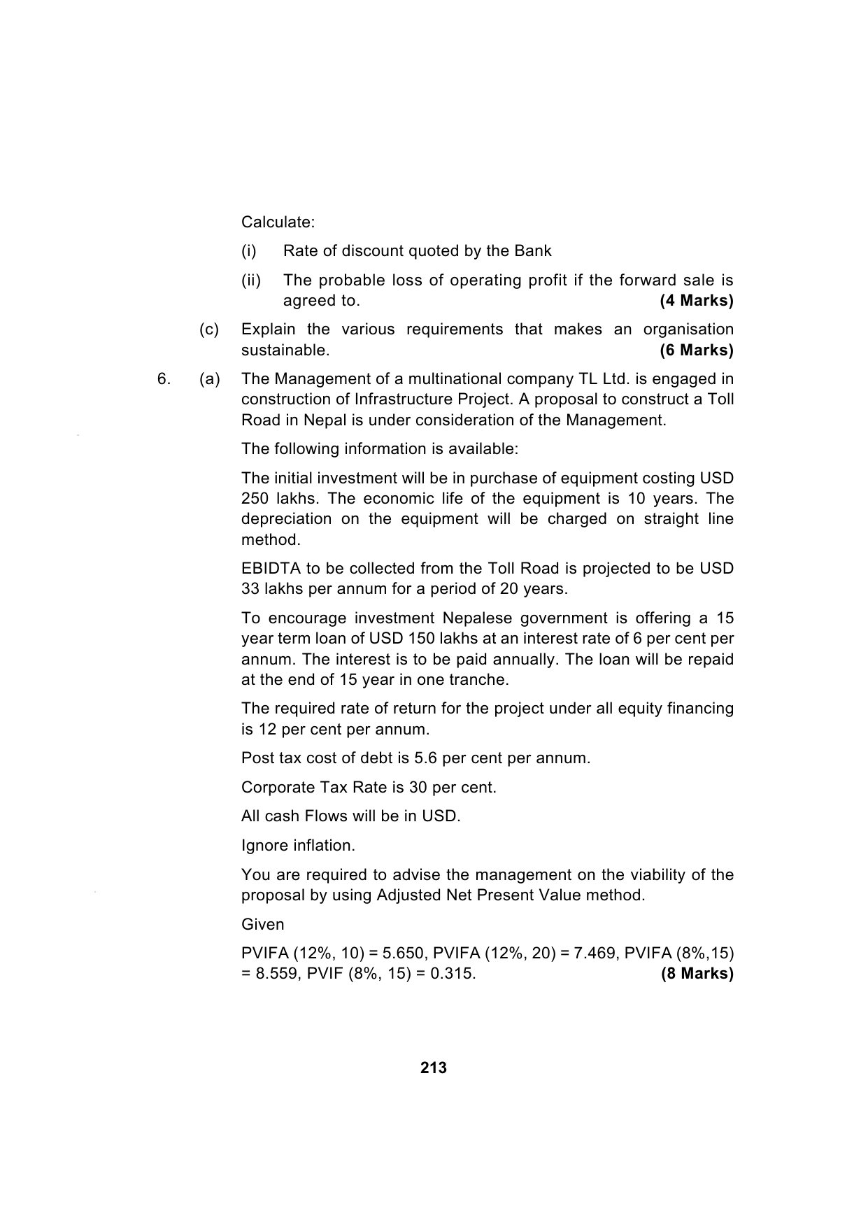 Paper 2: Advanced Financial Management — Model Test Paper 10, question page 12