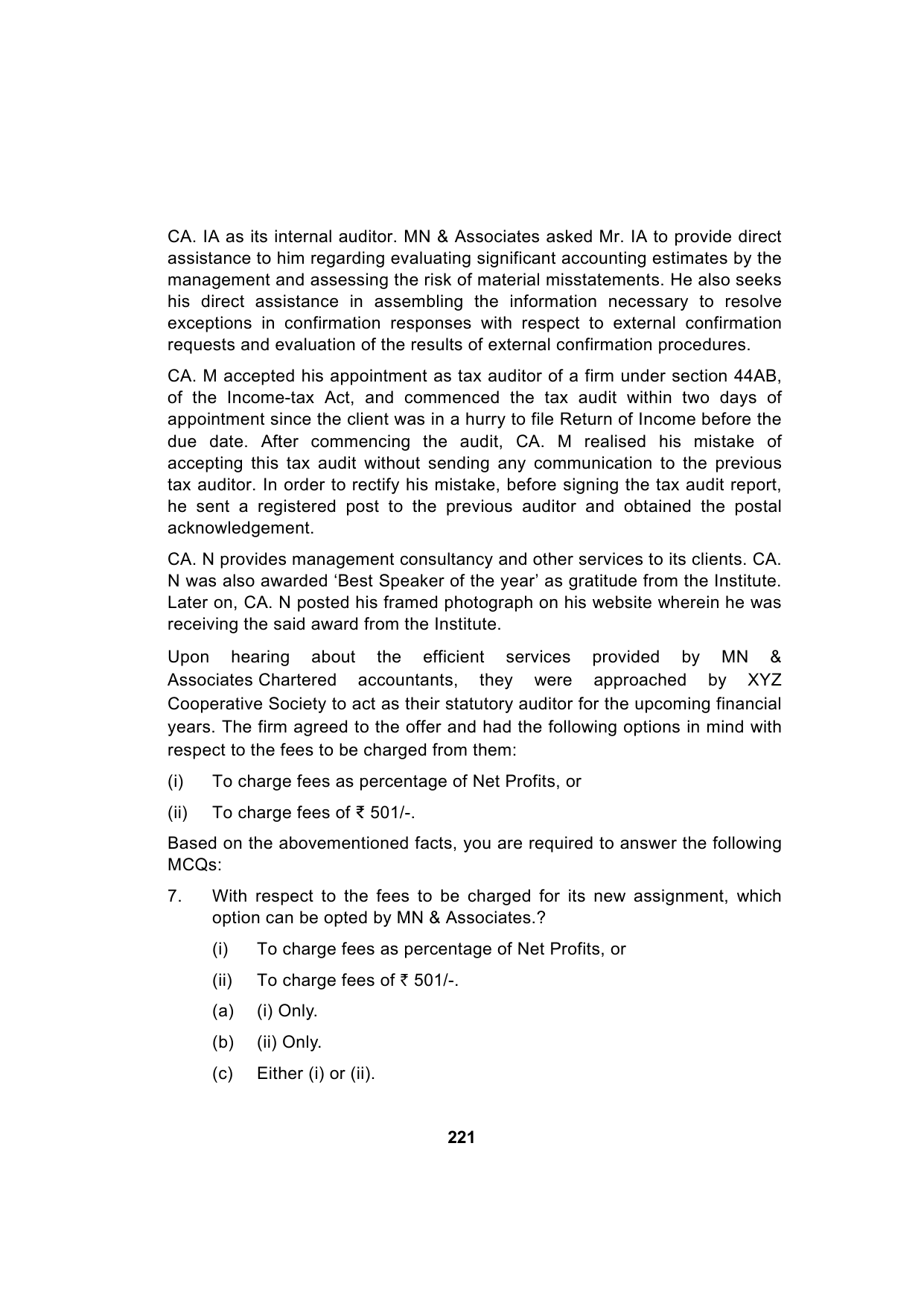 Paper 3: Advanced Auditing, Assurance and Professional Ethics — Model Test Paper 1, question page 7