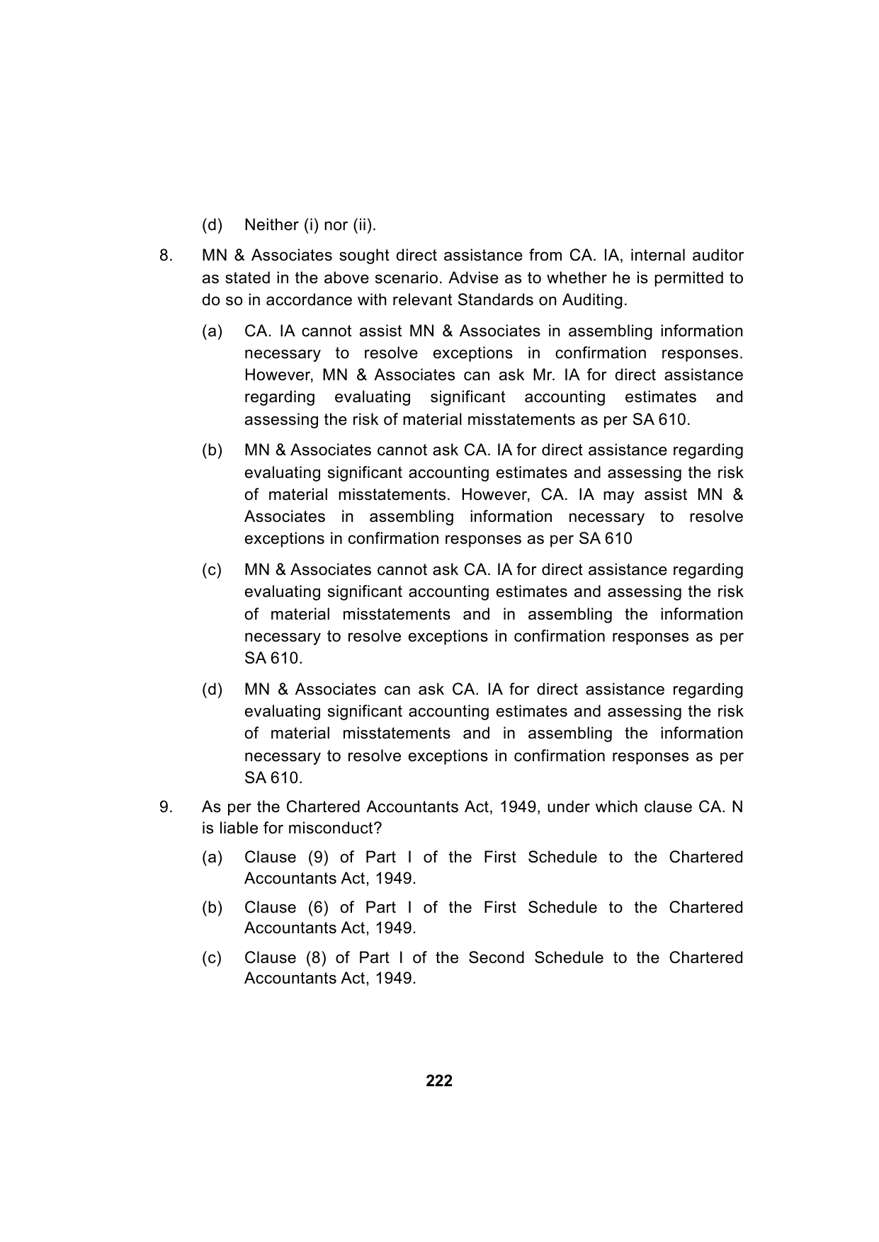Paper 3: Advanced Auditing, Assurance and Professional Ethics — Model Test Paper 1, question page 8