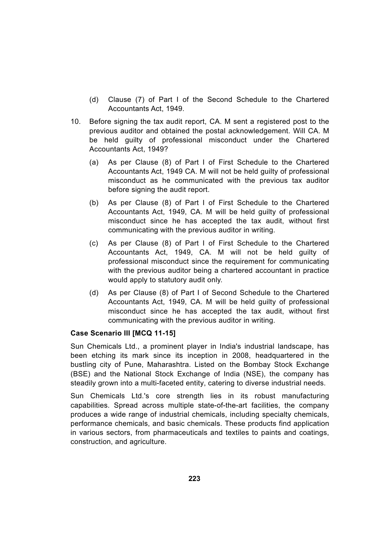 Paper 3: Advanced Auditing, Assurance and Professional Ethics — Model Test Paper 1, question page 9