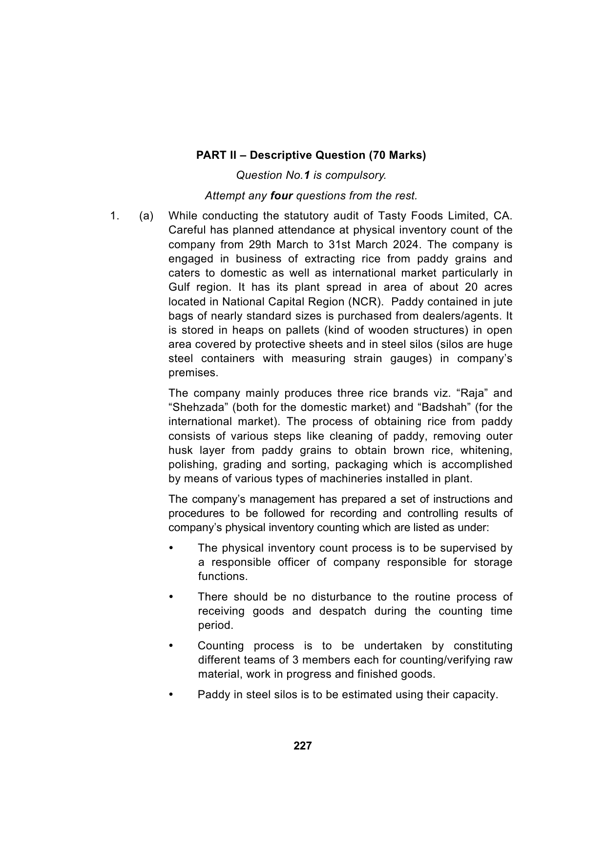 Paper 3: Advanced Auditing, Assurance and Professional Ethics — Model Test Paper 1, question page 13