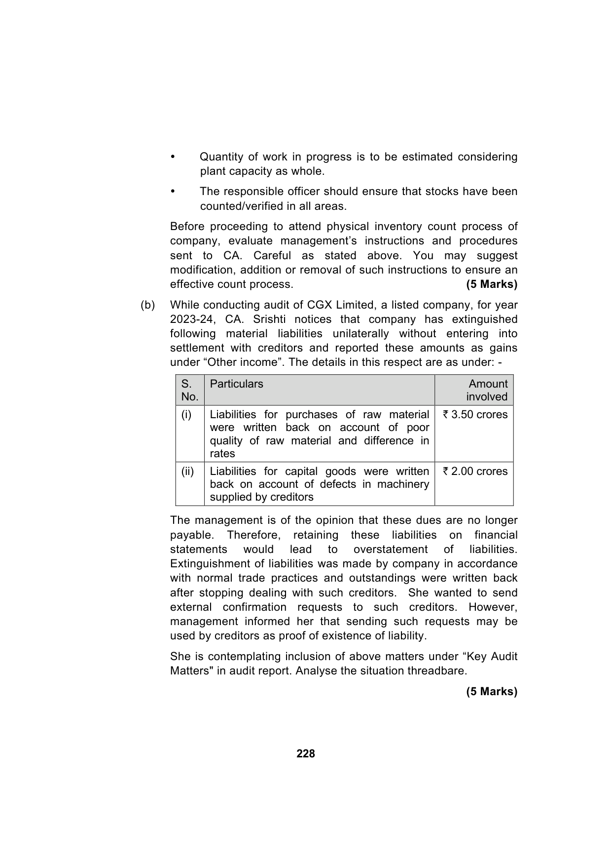 Paper 3: Advanced Auditing, Assurance and Professional Ethics — Model Test Paper 1, question page 14