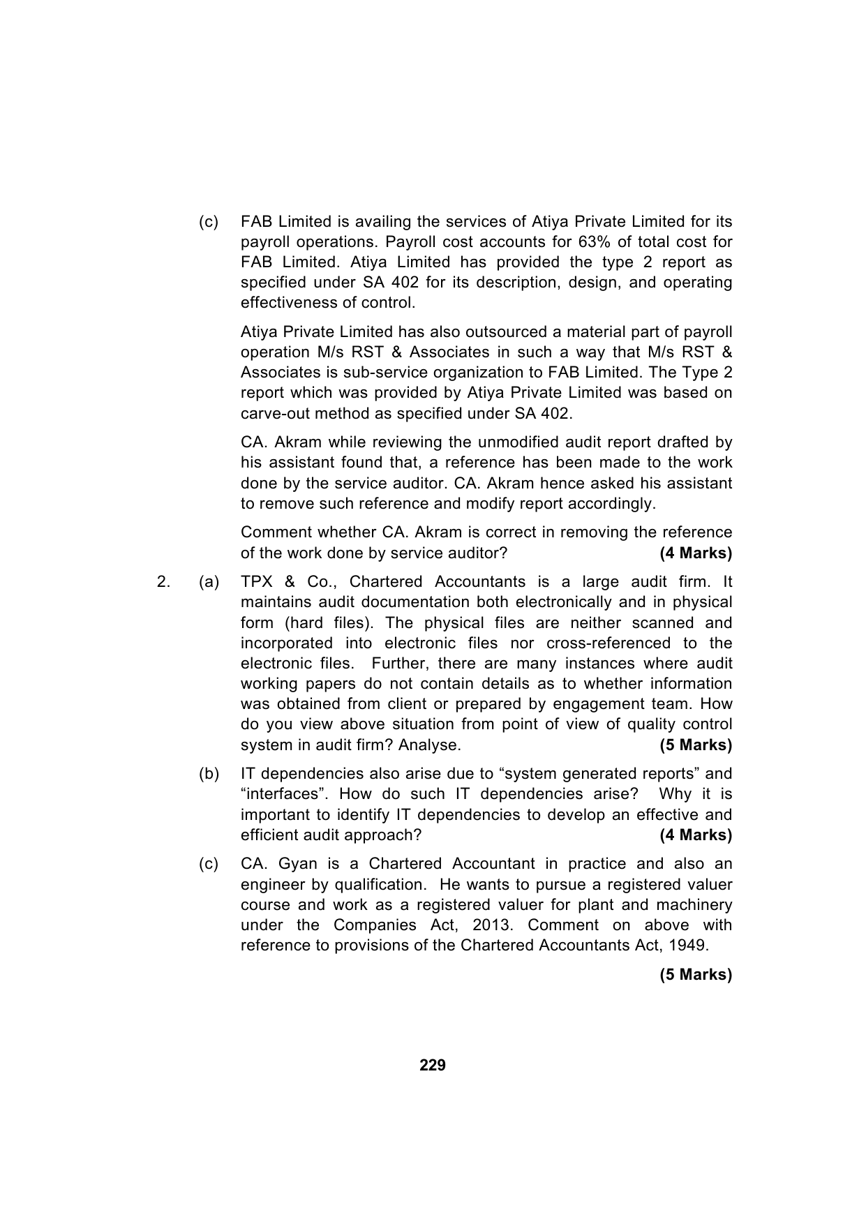 Paper 3: Advanced Auditing, Assurance and Professional Ethics — Model Test Paper 1, question page 15
