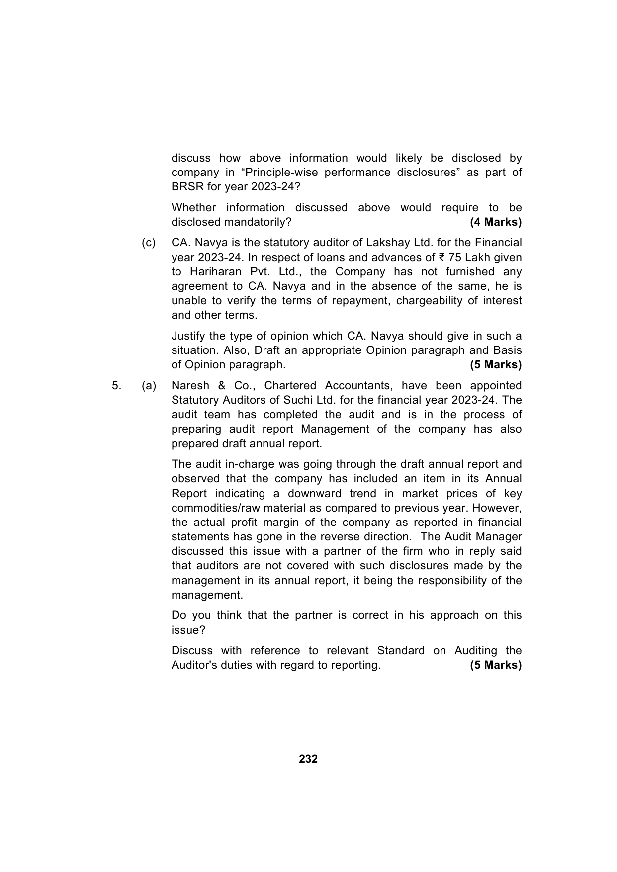Paper 3: Advanced Auditing, Assurance and Professional Ethics — Model Test Paper 1, question page 18