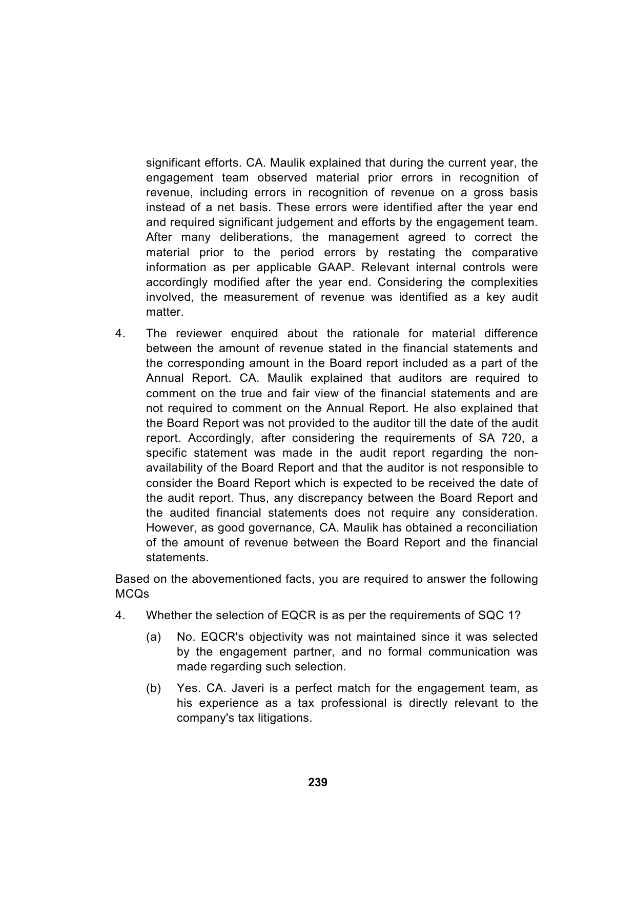 Paper 3: Advanced Auditing, Assurance and Professional Ethics — Model Test Paper 2, question page 4