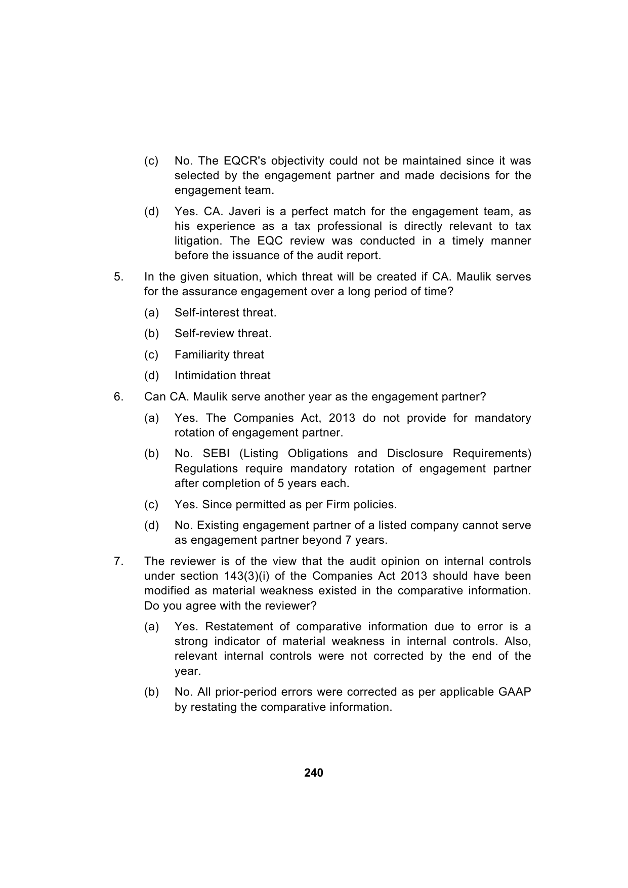 Paper 3: Advanced Auditing, Assurance and Professional Ethics — Model Test Paper 2, question page 5