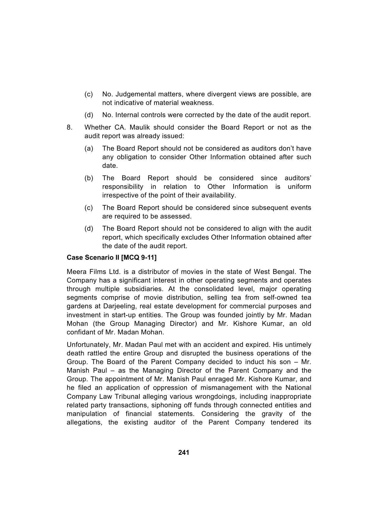 Paper 3: Advanced Auditing, Assurance and Professional Ethics — Model Test Paper 2, question page 6
