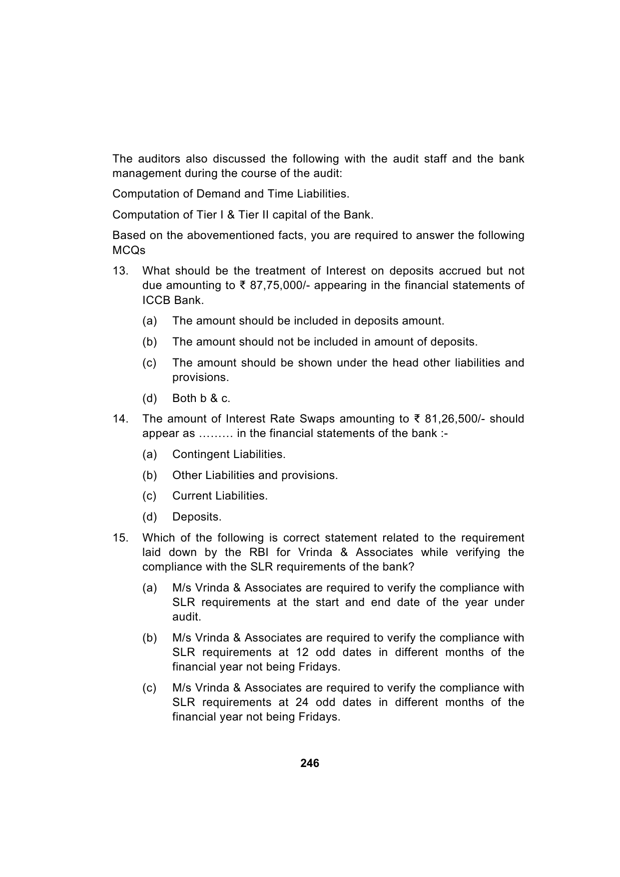 Paper 3: Advanced Auditing, Assurance and Professional Ethics — Model Test Paper 2, question page 11