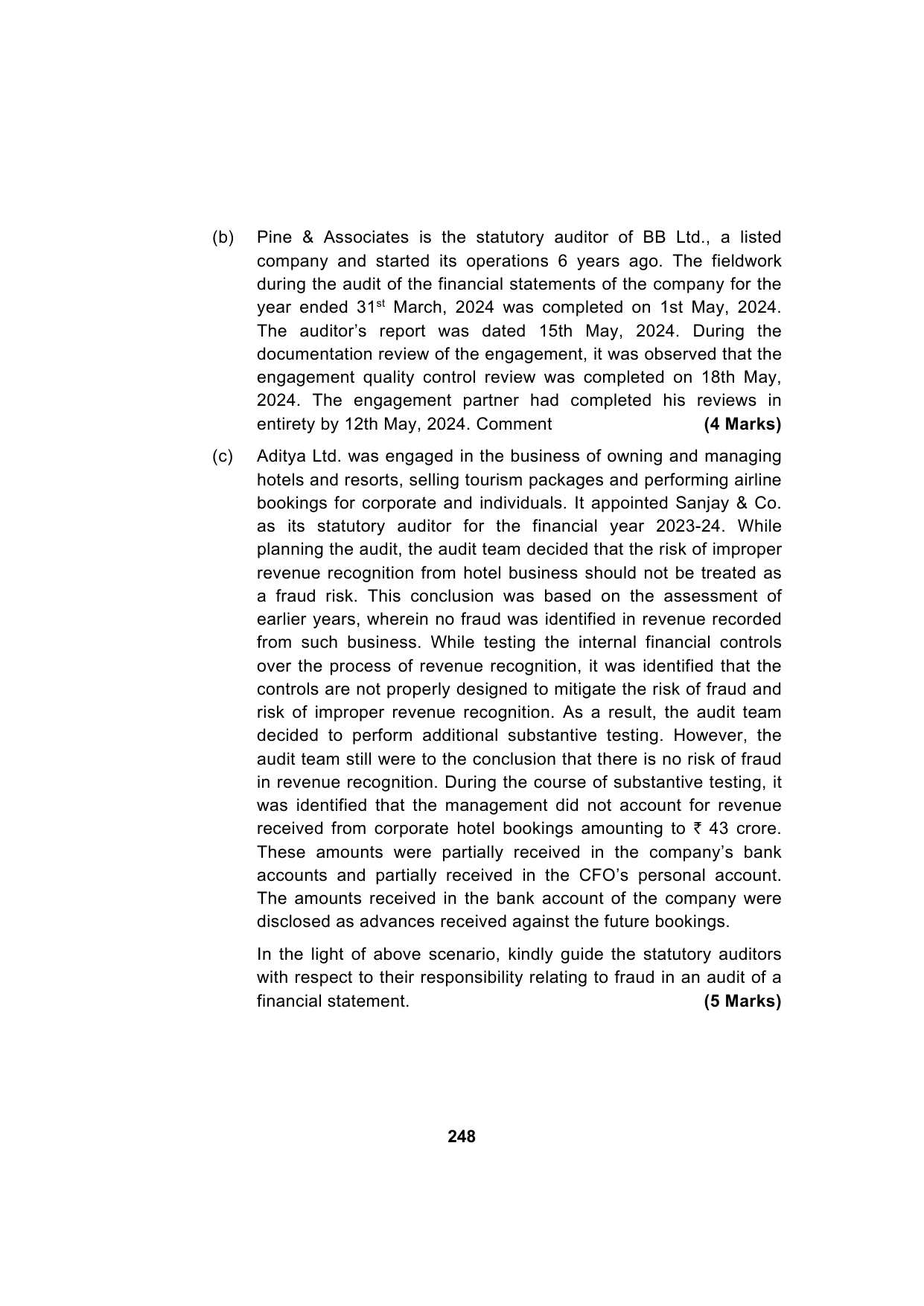Paper 3: Advanced Auditing, Assurance and Professional Ethics — Model Test Paper 2, question page 13