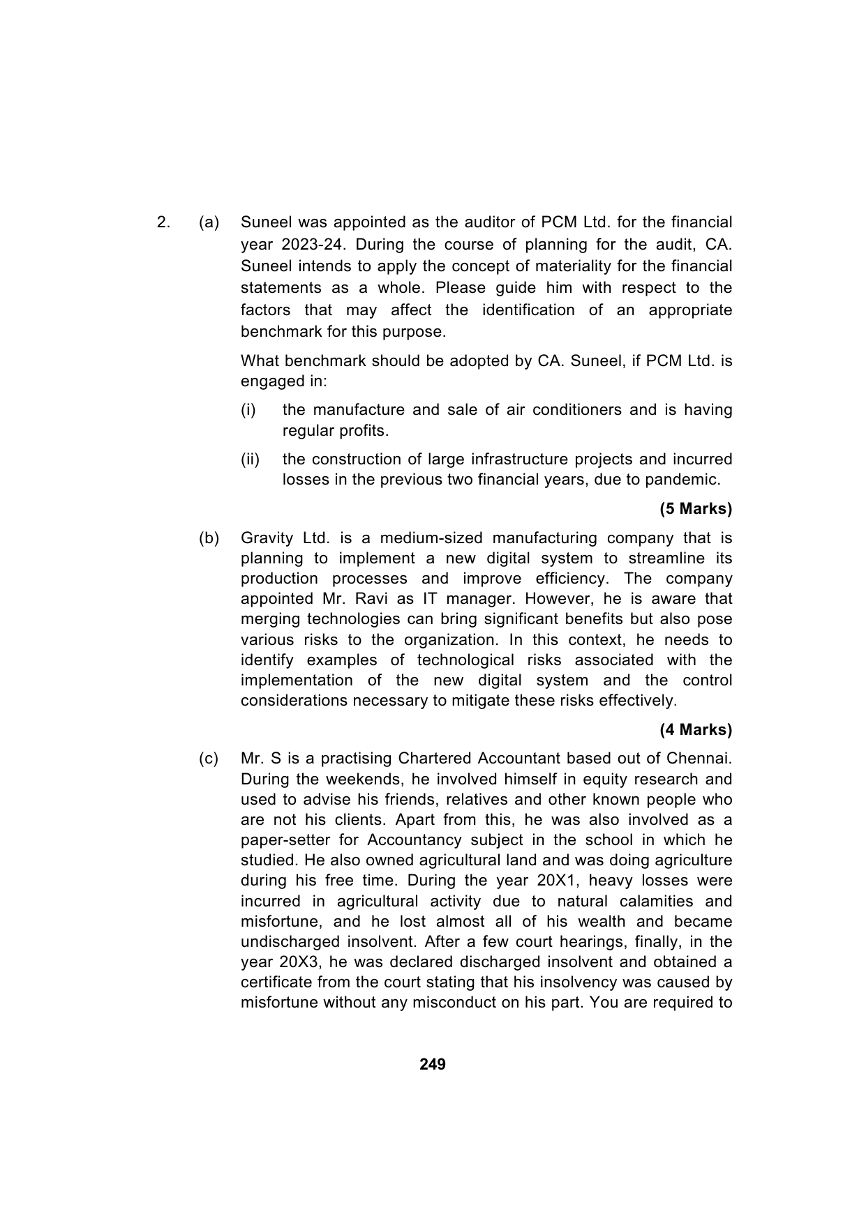 Paper 3: Advanced Auditing, Assurance and Professional Ethics — Model Test Paper 2, question page 14