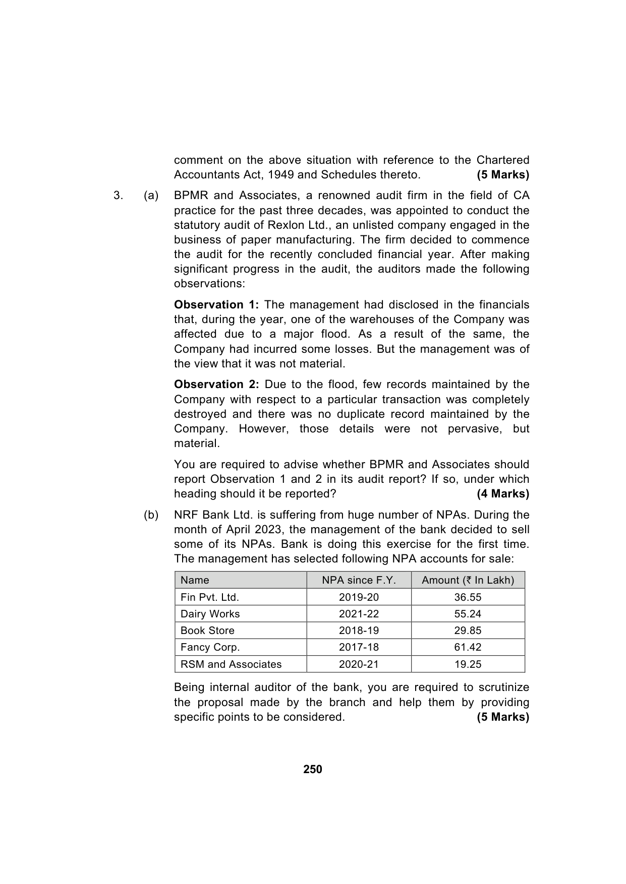 Paper 3: Advanced Auditing, Assurance and Professional Ethics — Model Test Paper 2, question page 15