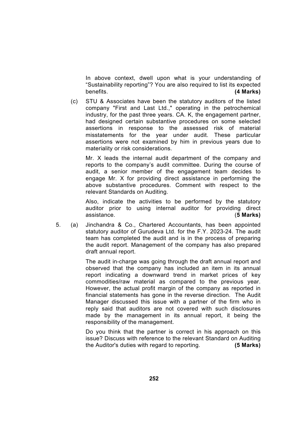 Paper 3: Advanced Auditing, Assurance and Professional Ethics — Model Test Paper 2, question page 17