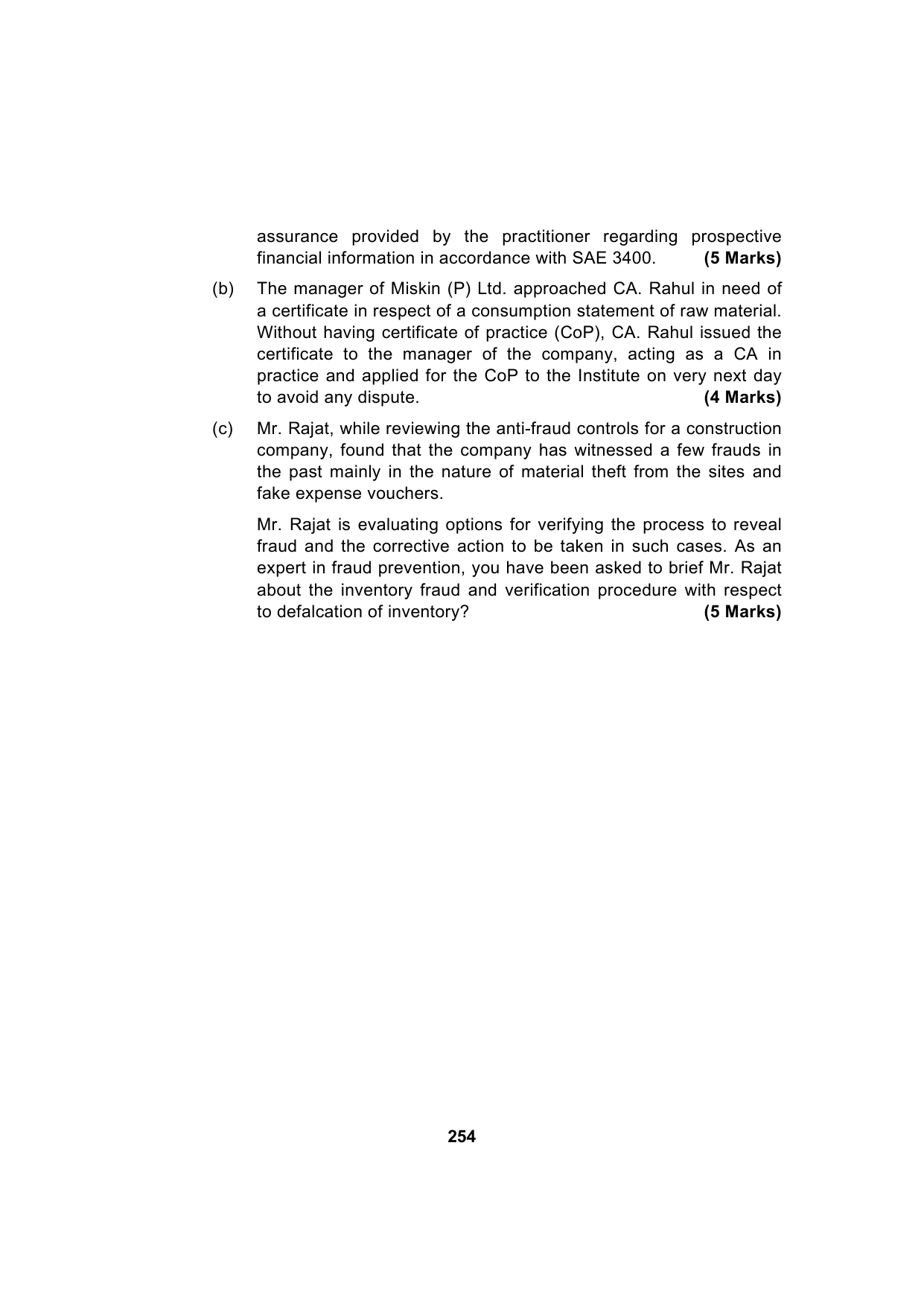 Paper 3: Advanced Auditing, Assurance and Professional Ethics — Model Test Paper 2, question page 19