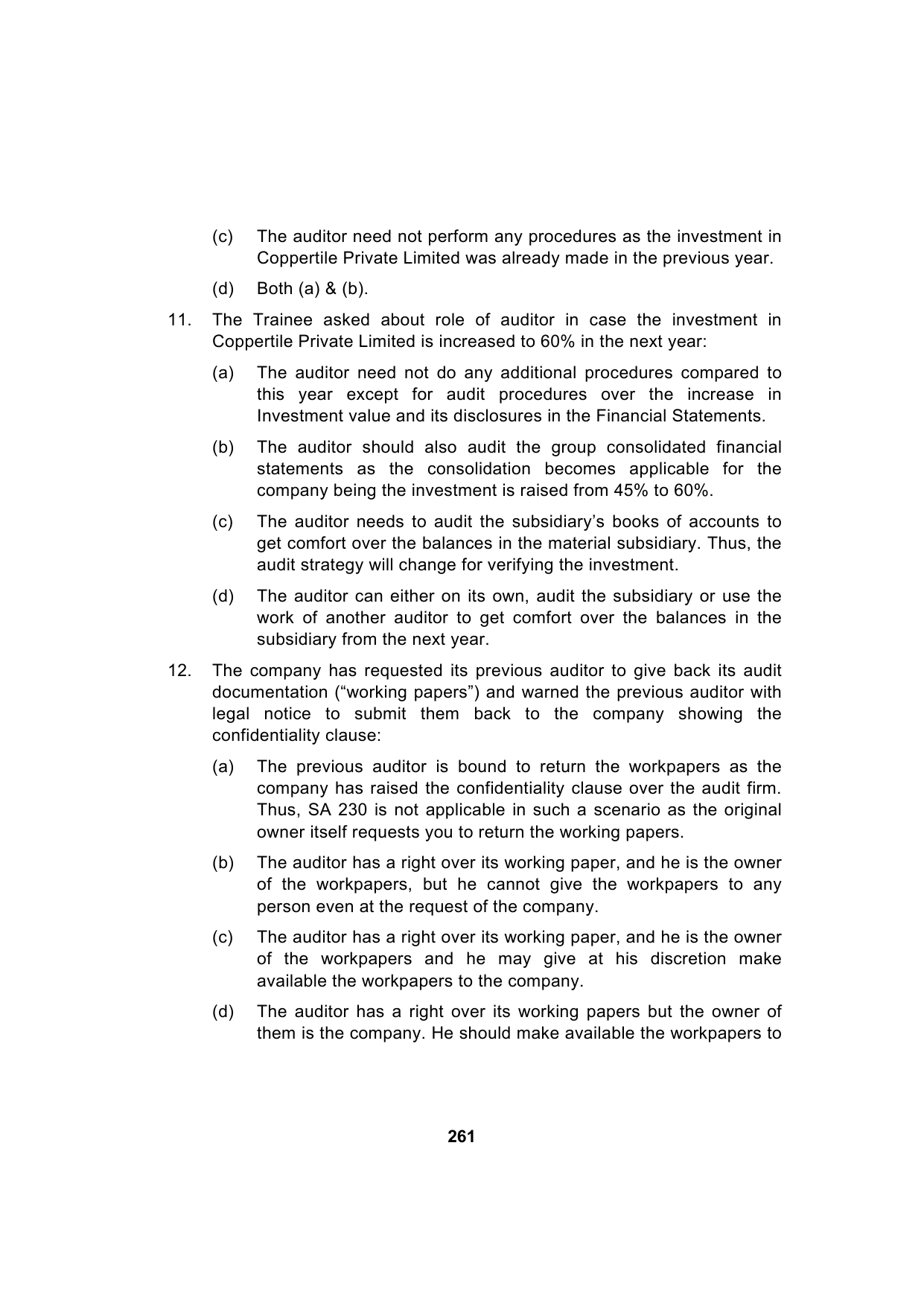 Paper 3: Advanced Auditing, Assurance and Professional Ethics — Model Test Paper 3, question page 7