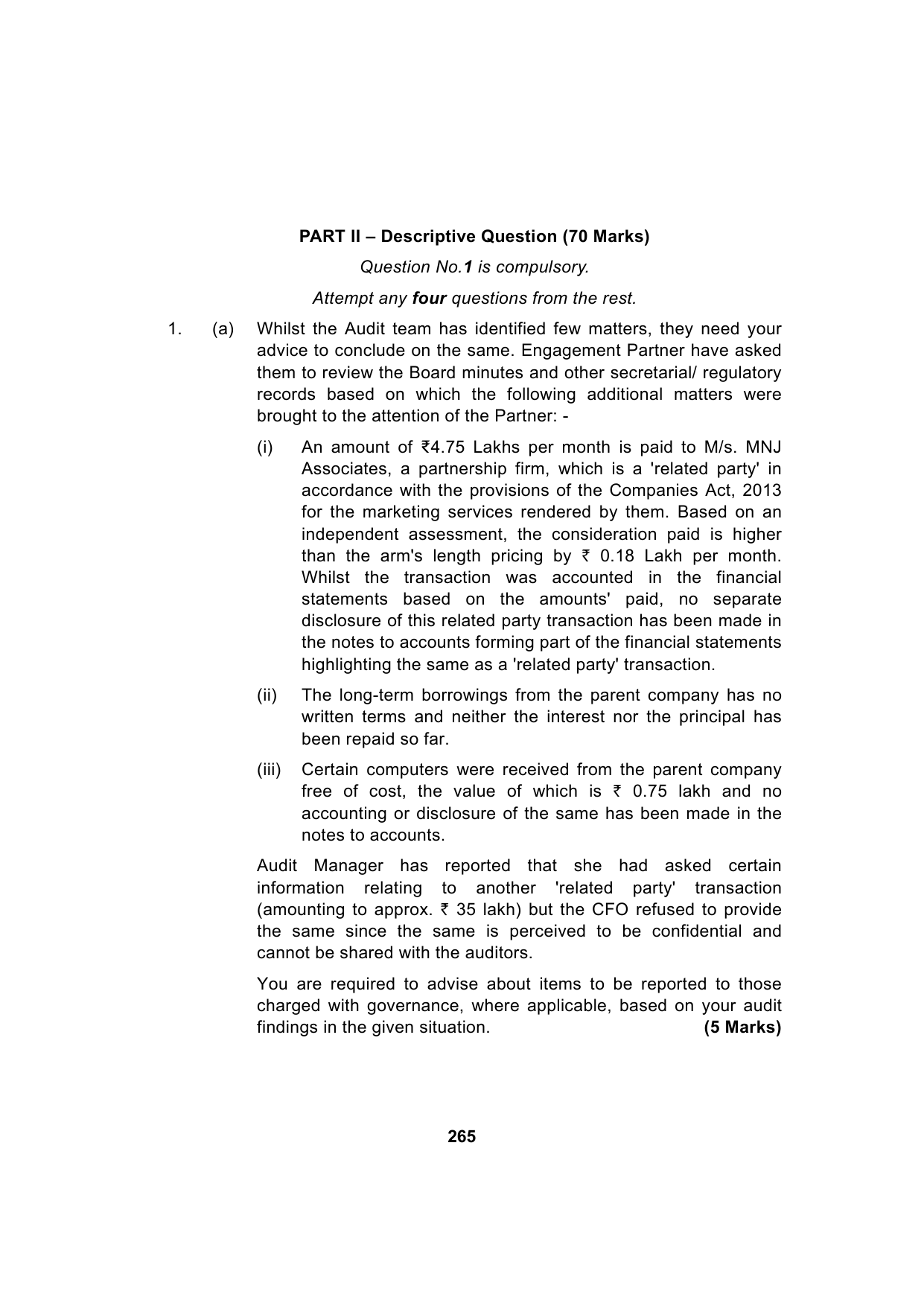 Paper 3: Advanced Auditing, Assurance and Professional Ethics — Model Test Paper 3, question page 11