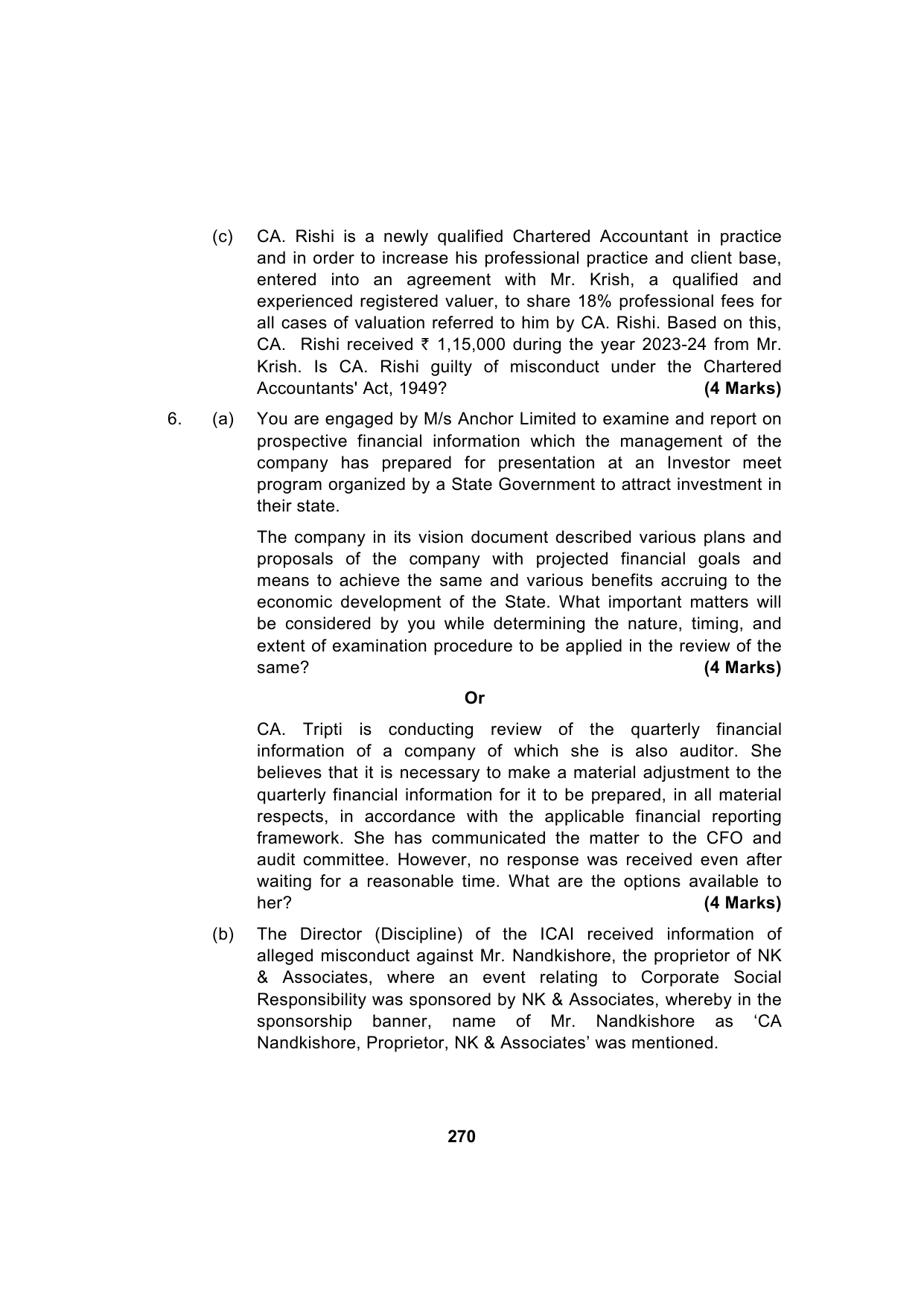 Paper 3: Advanced Auditing, Assurance and Professional Ethics — Model Test Paper 3, question page 16