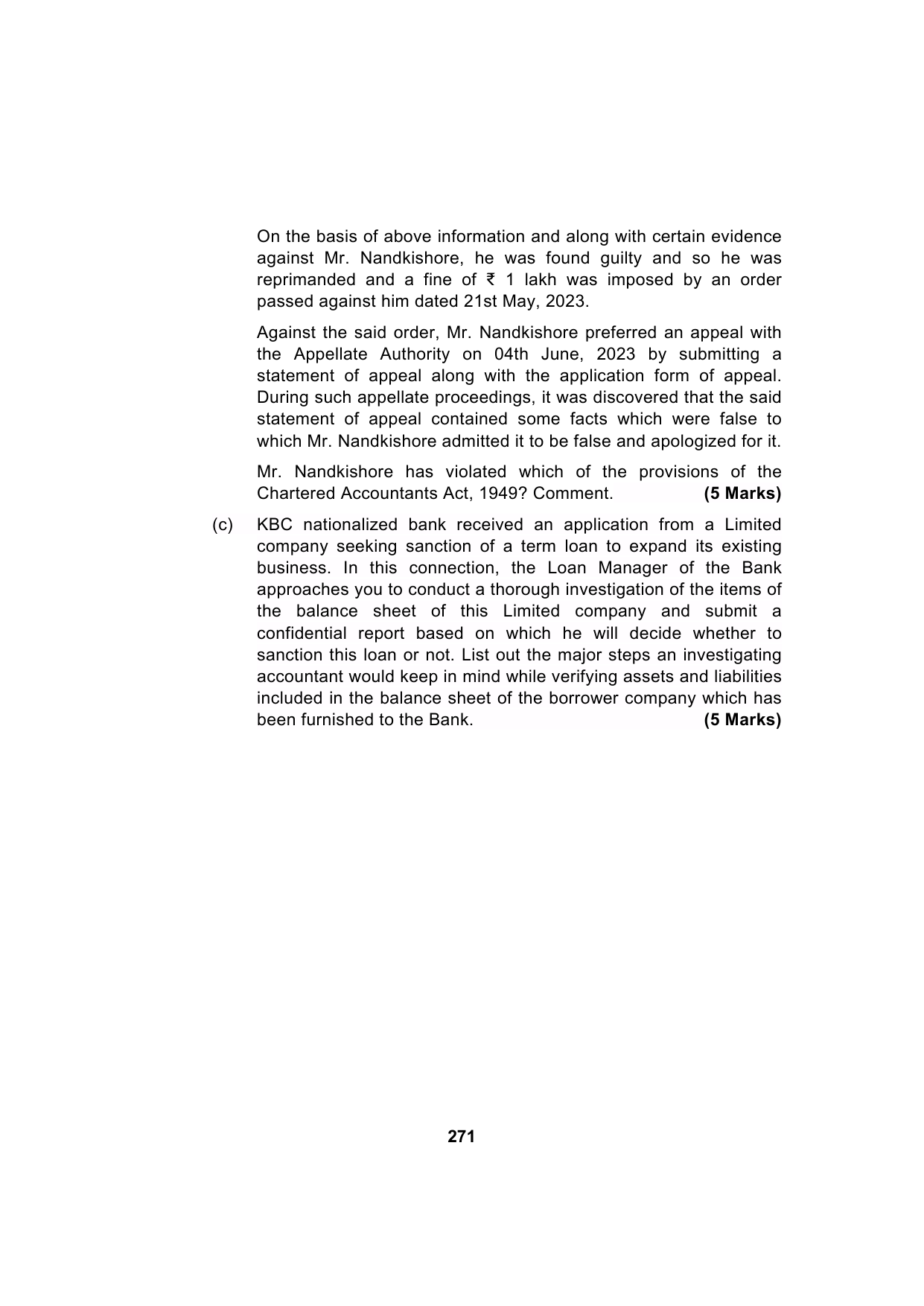 Paper 3: Advanced Auditing, Assurance and Professional Ethics — Model Test Paper 3, question page 17