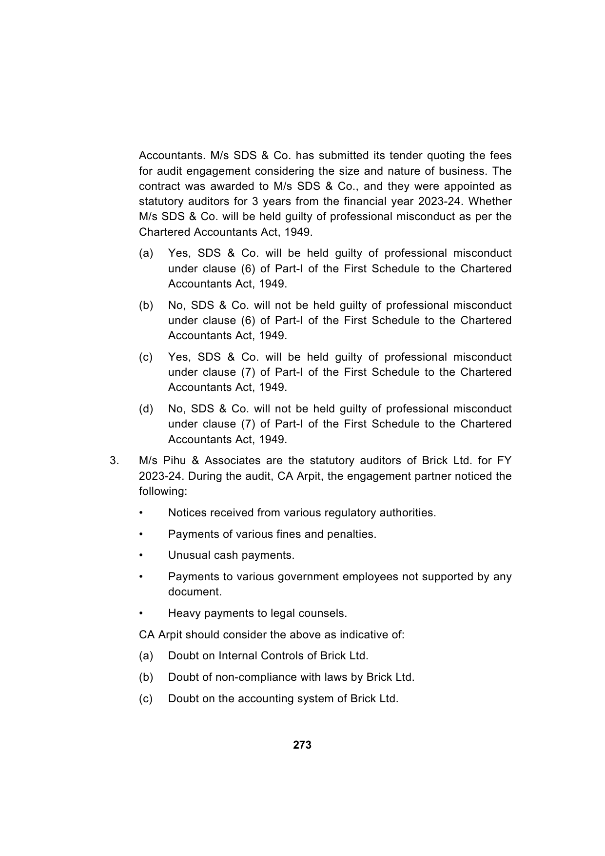 Paper 3: Advanced Auditing, Assurance and Professional Ethics — Model Test Paper 4, question page 2