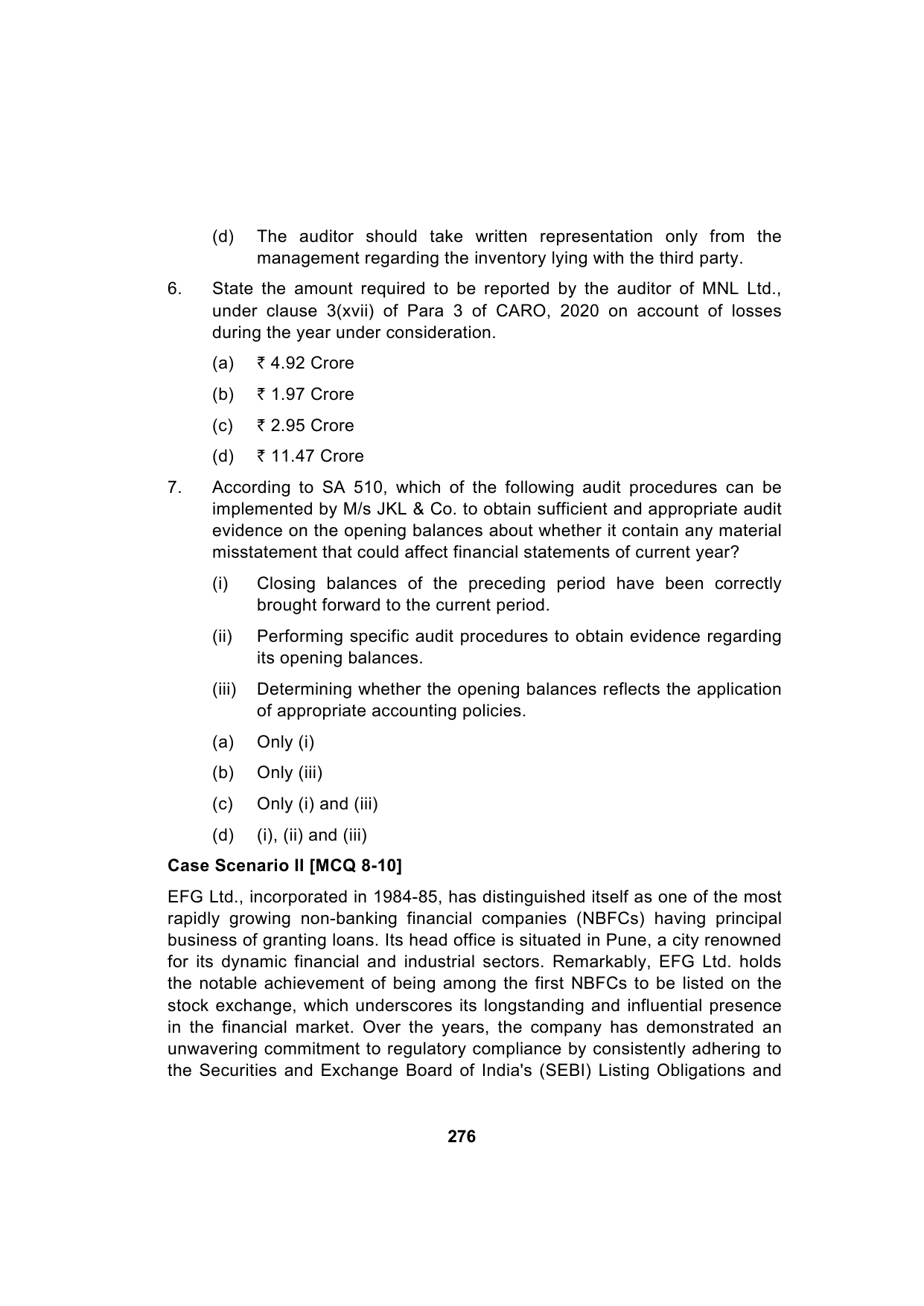 Paper 3: Advanced Auditing, Assurance and Professional Ethics — Model Test Paper 4, question page 5