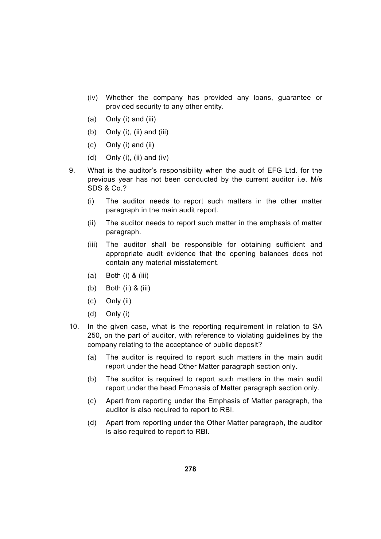 Paper 3: Advanced Auditing, Assurance and Professional Ethics — Model Test Paper 4, question page 7