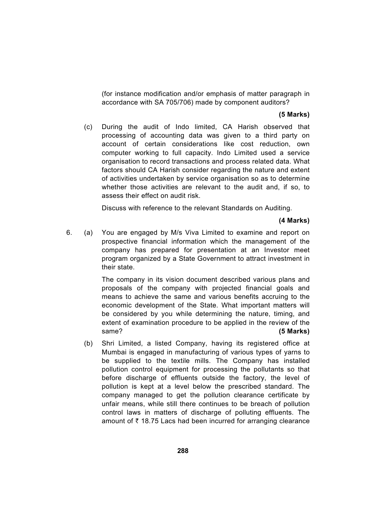 Paper 3: Advanced Auditing, Assurance and Professional Ethics — Model Test Paper 4, question page 17
