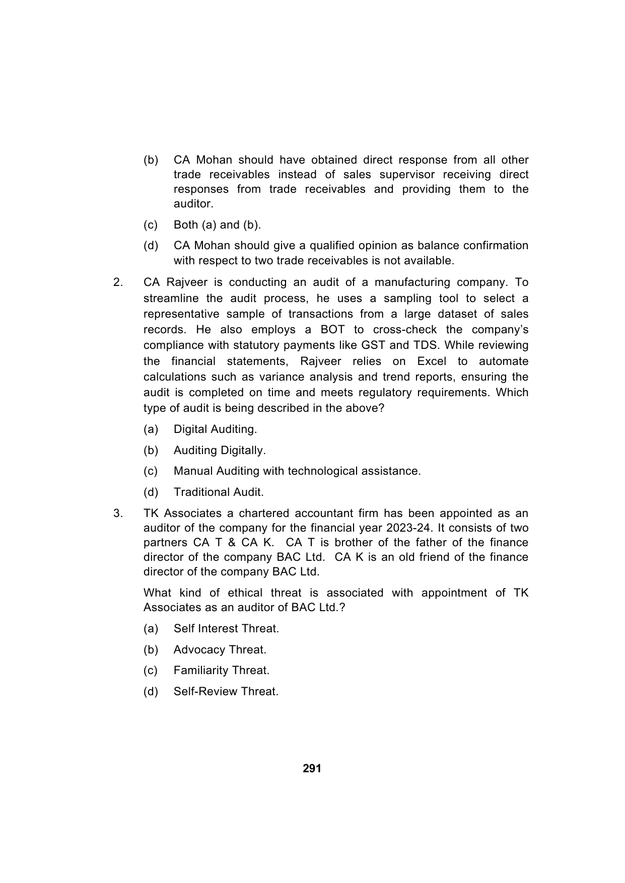 Paper 3: Advanced Auditing, Assurance and Professional Ethics — Model Test Paper 5, question page 2