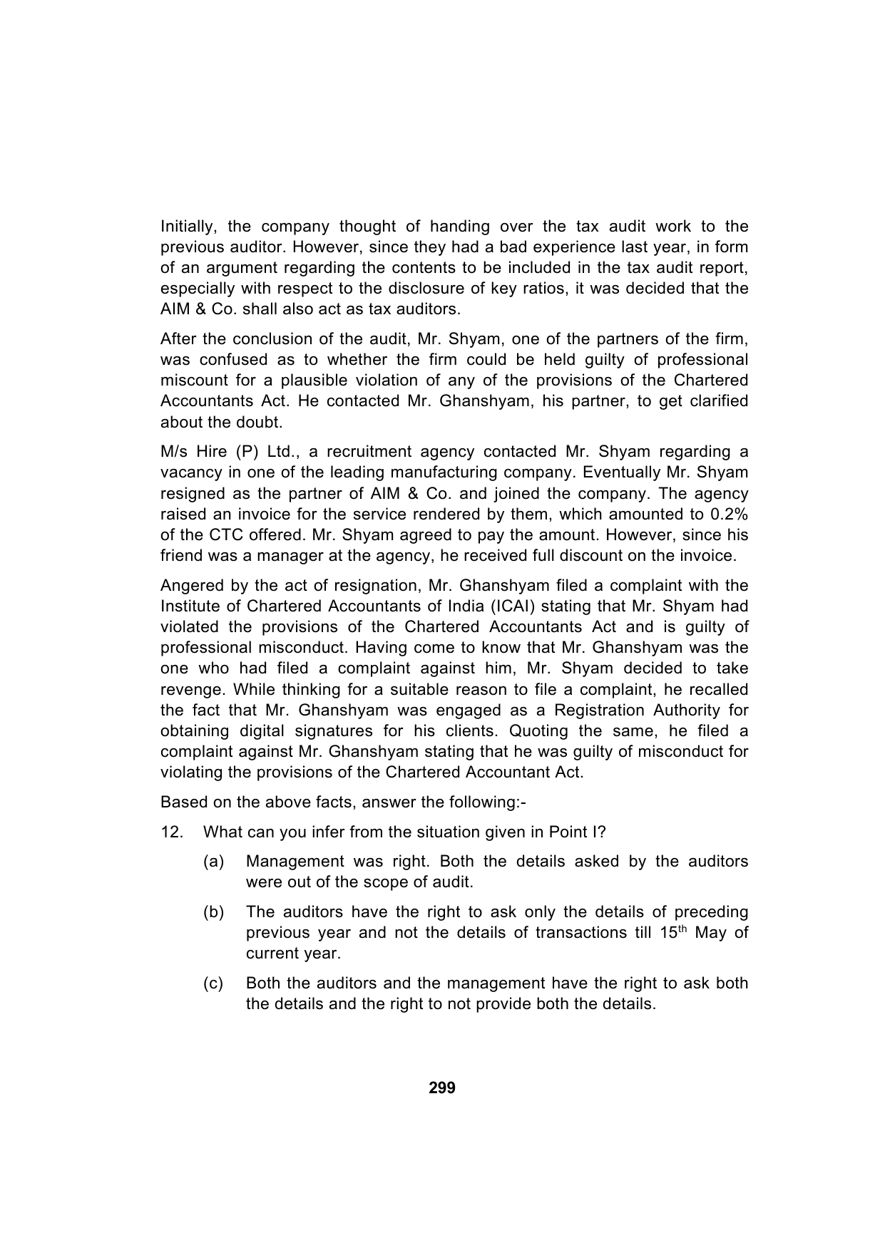 Paper 3: Advanced Auditing, Assurance and Professional Ethics — Model Test Paper 5, question page 10