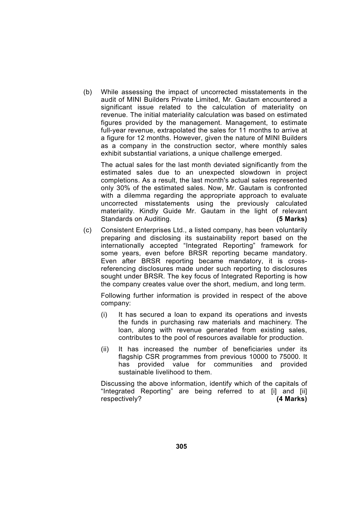 Paper 3: Advanced Auditing, Assurance and Professional Ethics — Model Test Paper 5, question page 16