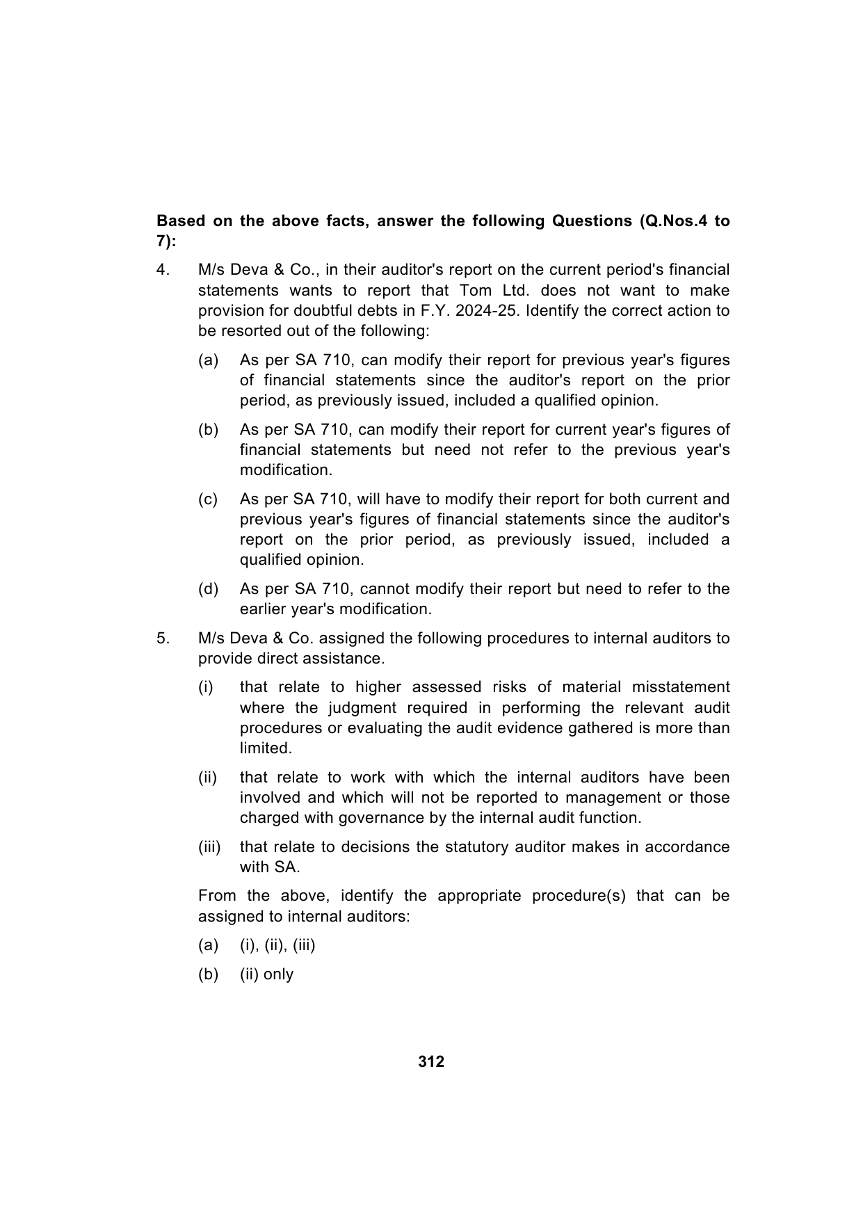 Paper 3: Advanced Auditing, Assurance and Professional Ethics — Model Test Paper 6, question page 5