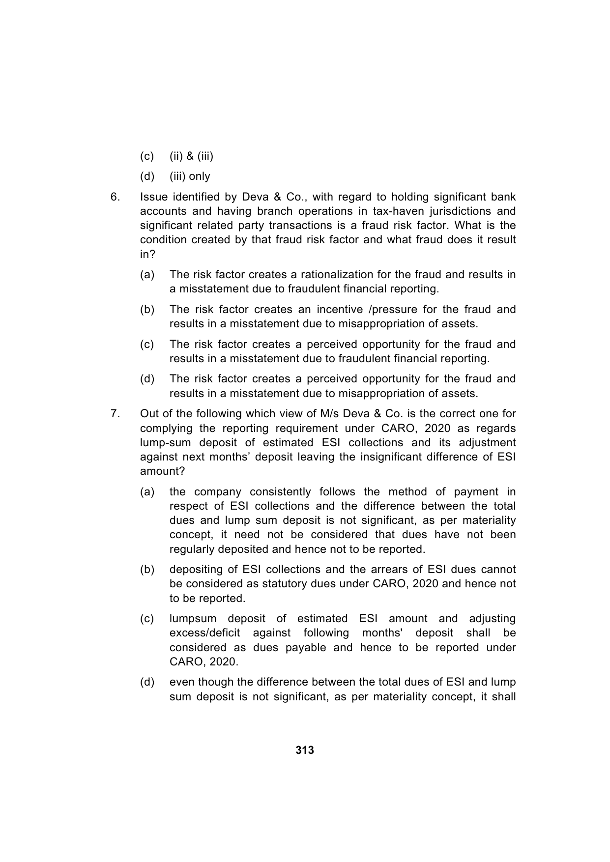 Paper 3: Advanced Auditing, Assurance and Professional Ethics — Model Test Paper 6, question page 6